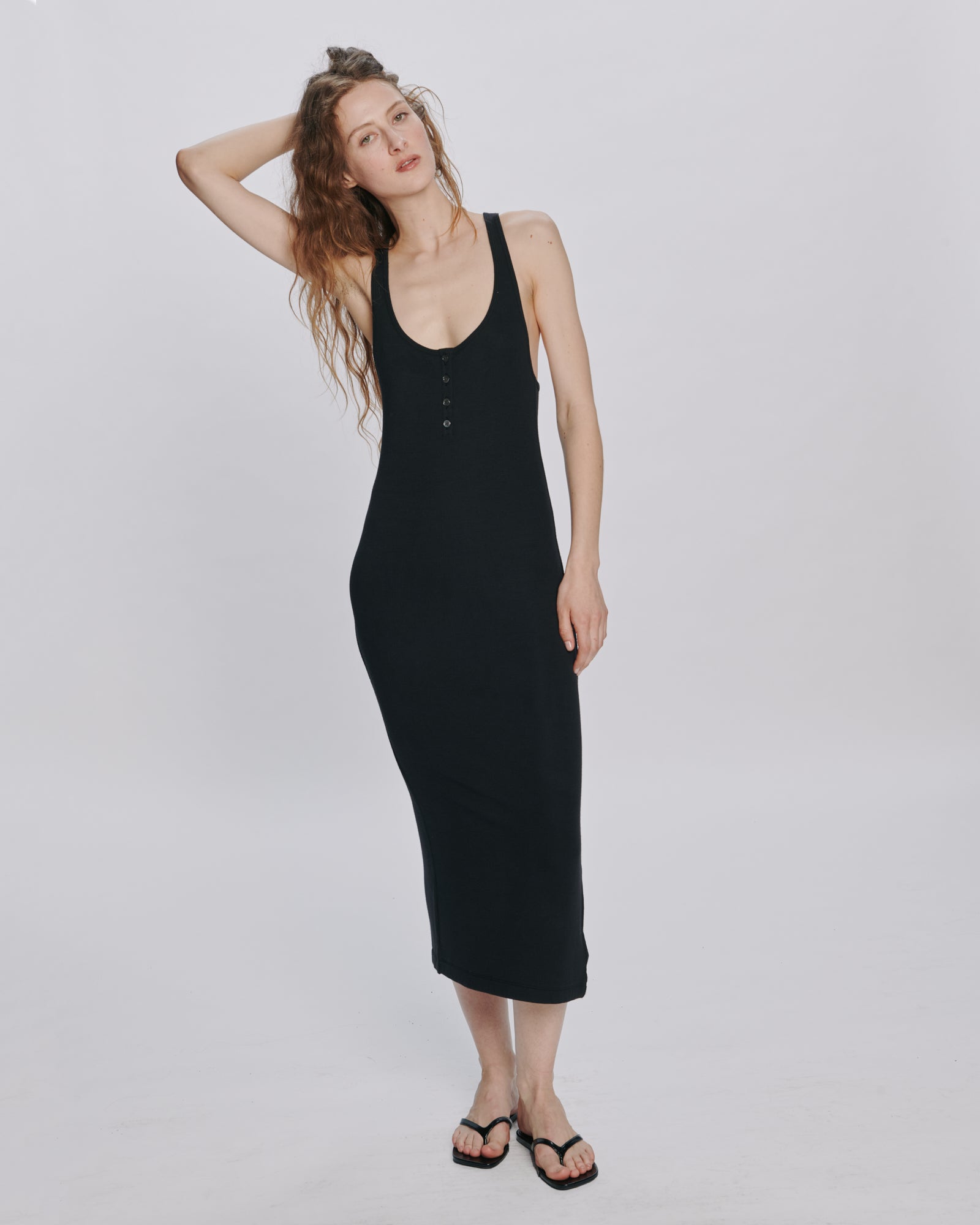 Modal Rib Tank Dress - Black