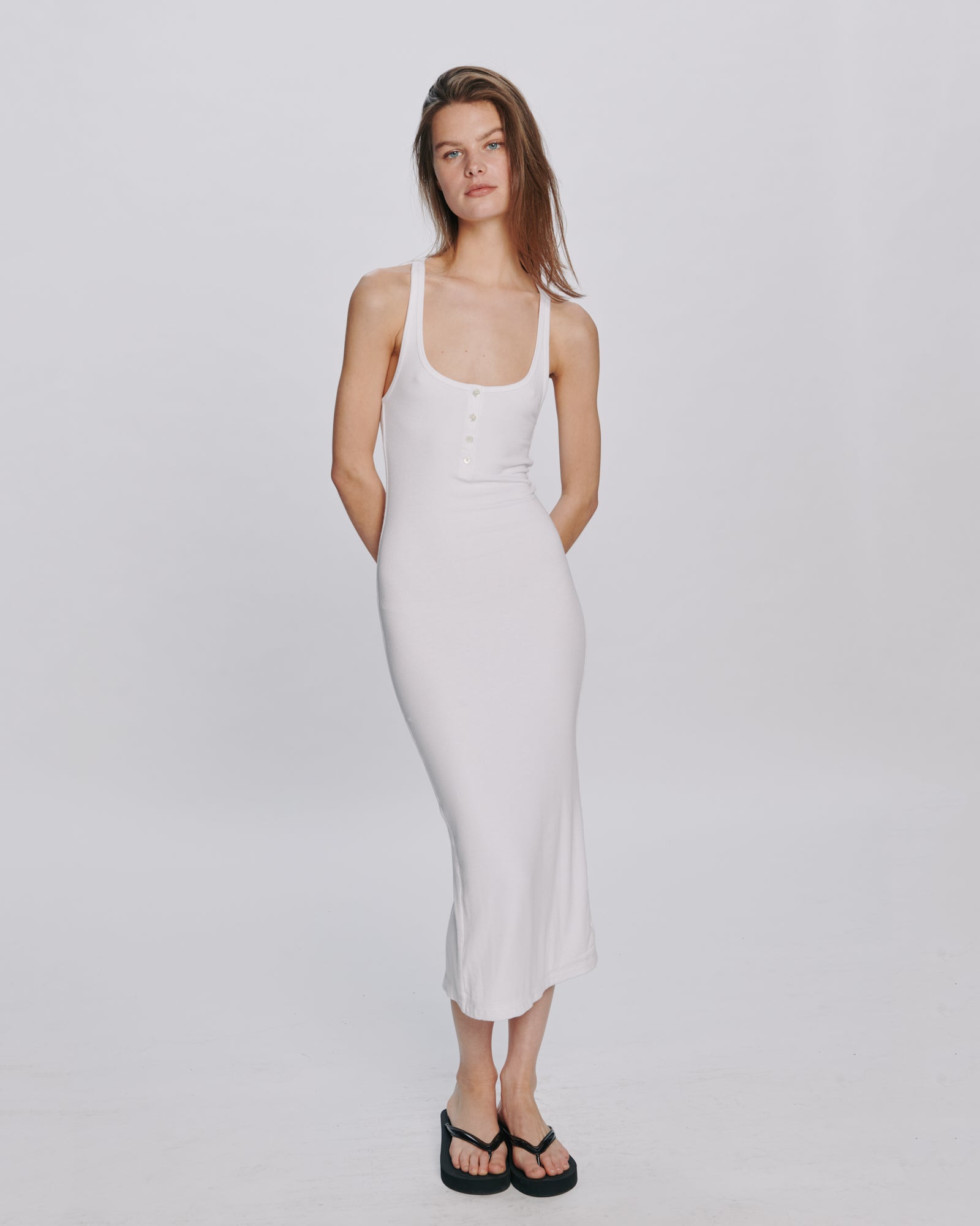 Modal Rib Tank Dress - White