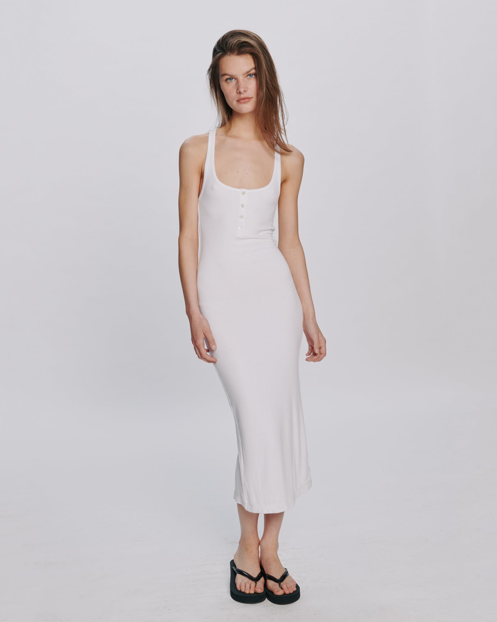 Modal Rib Tank Dress - White