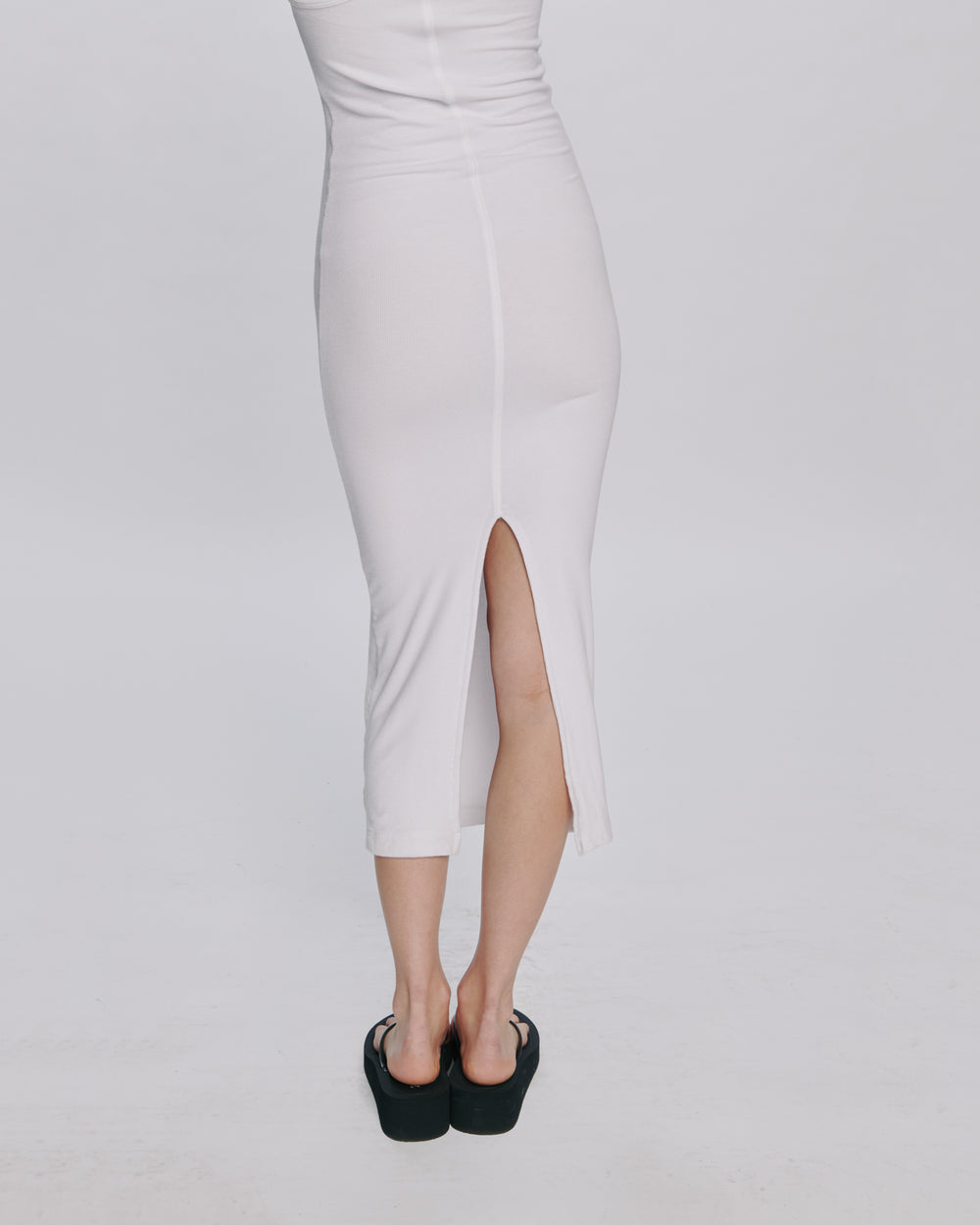 Modal Rib Tank Dress - White
