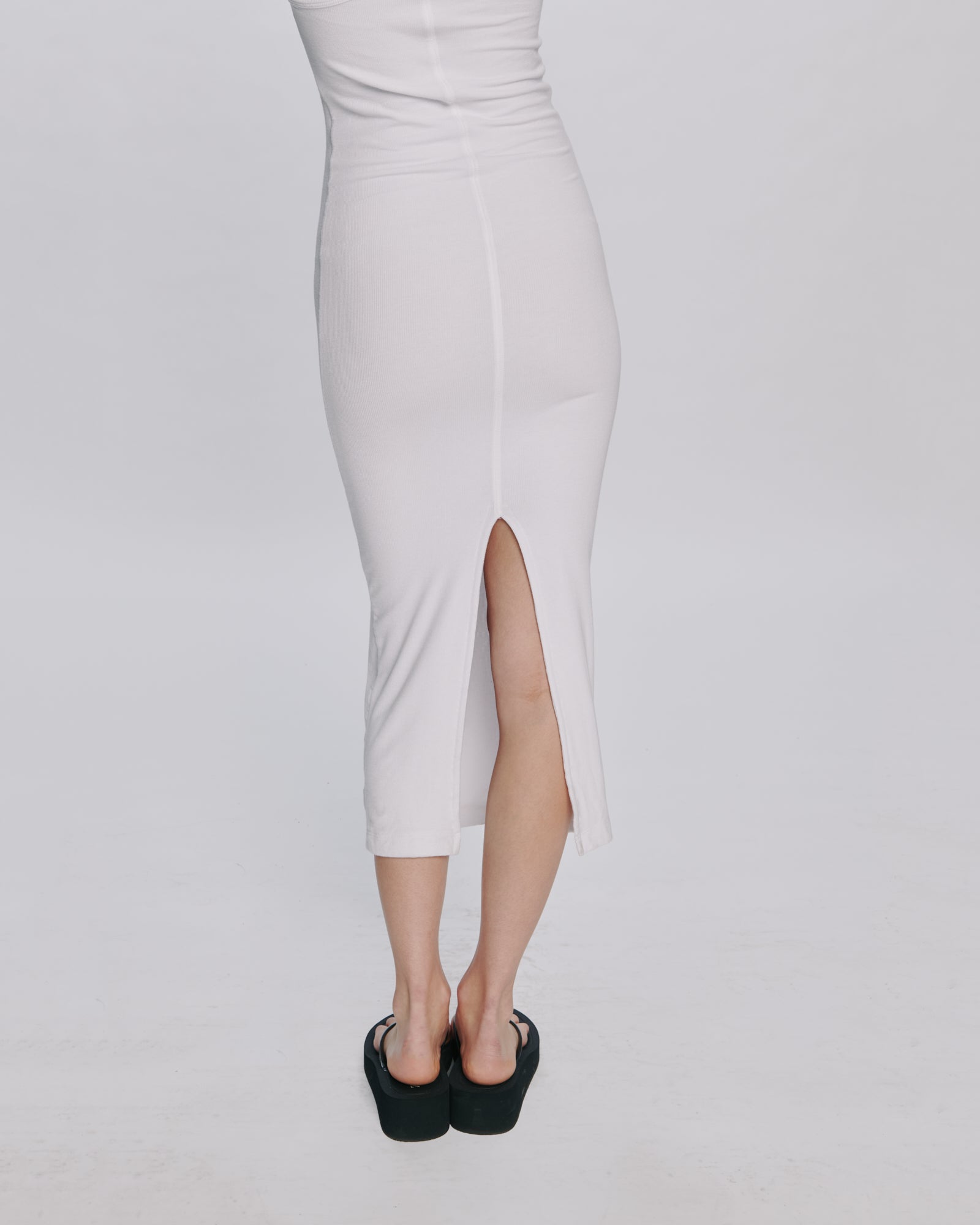 Modal Rib Tank Dress - White