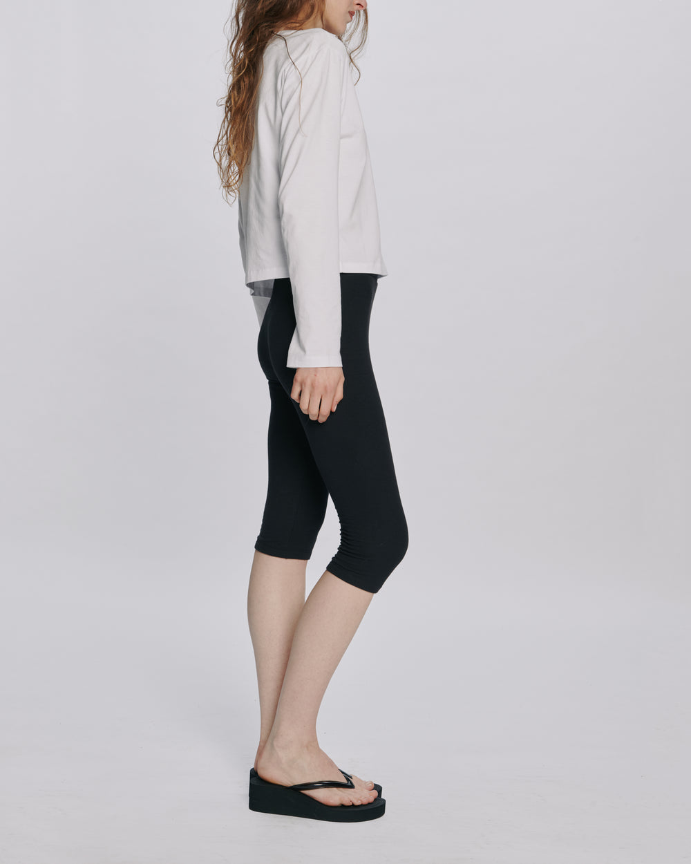 Modal Rib Cropped Legging - Black