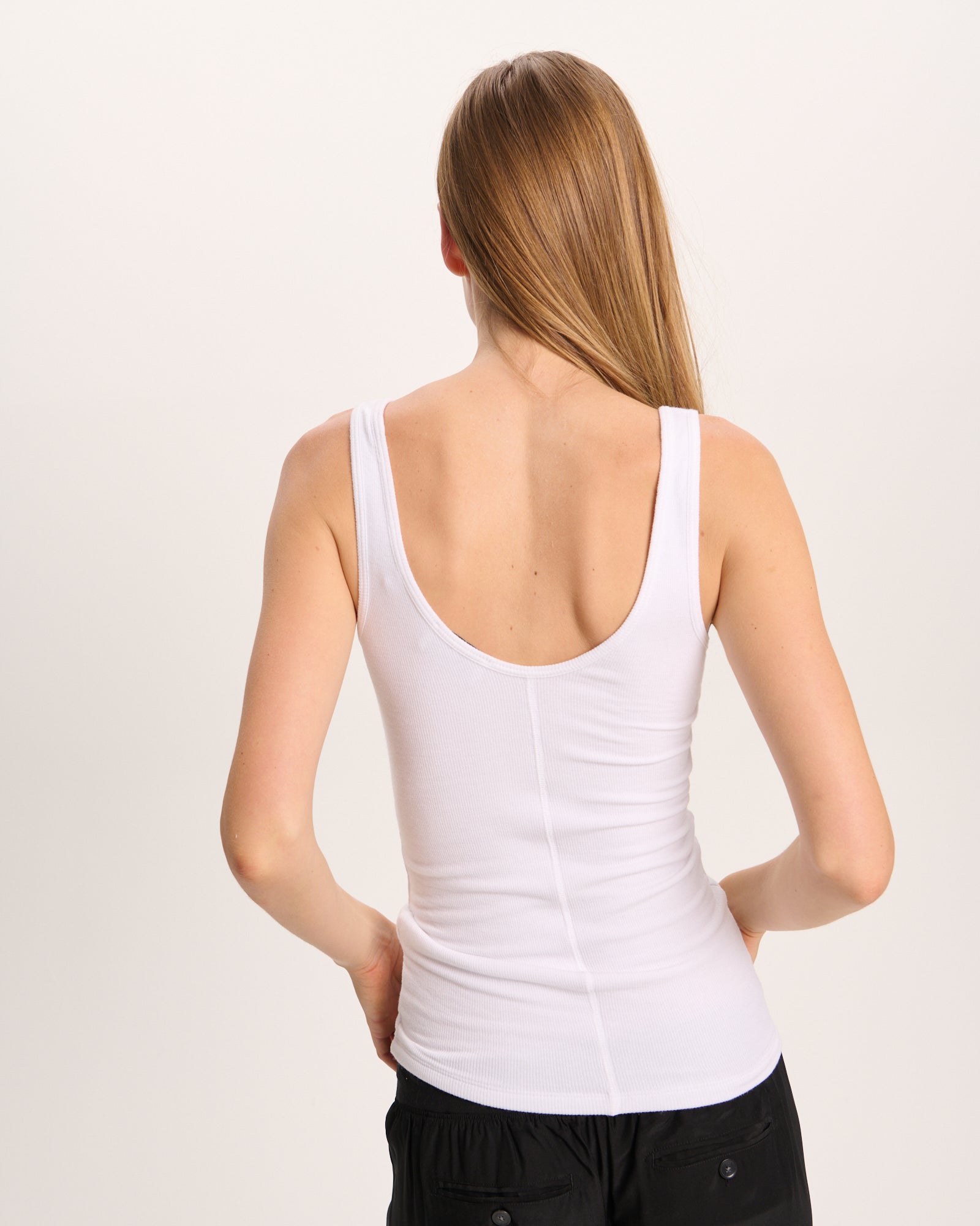 Modal Deep V-Neck Tank - White