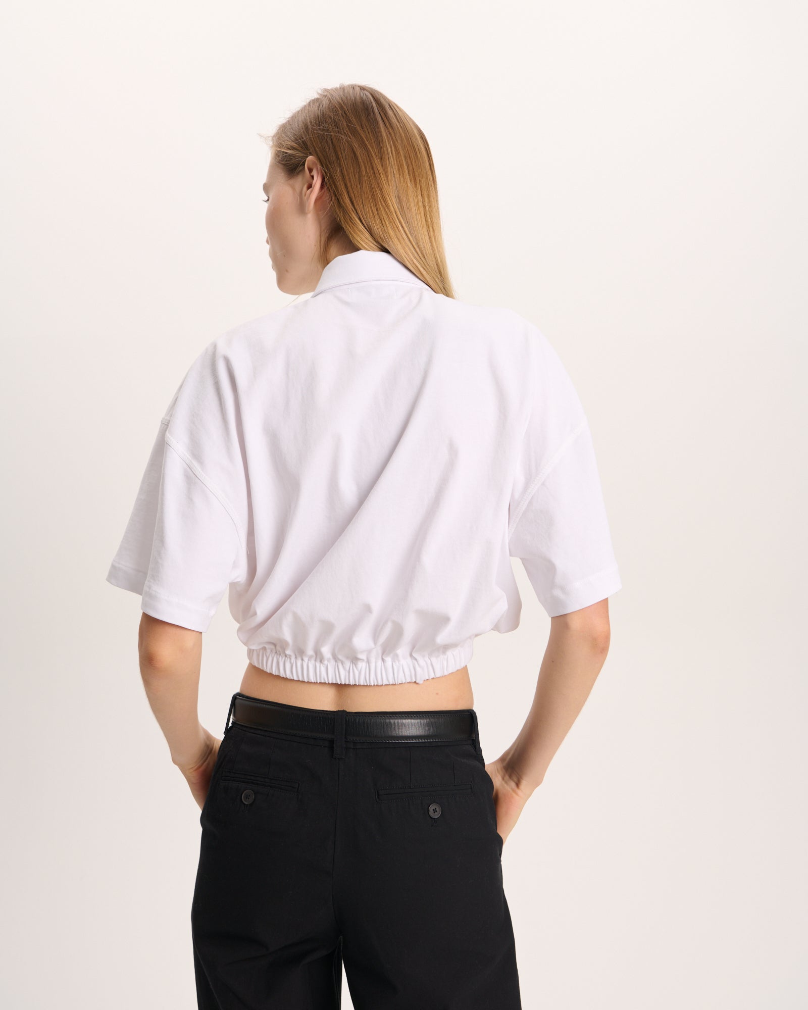 Heavyweight Jersey Cinched Polo - White