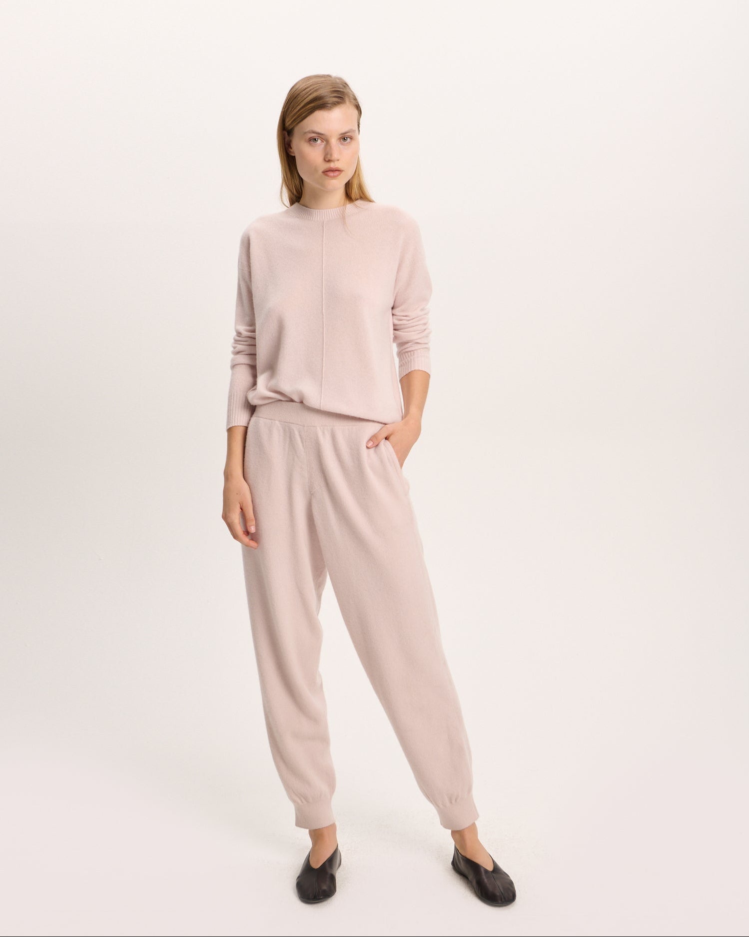 Cashmere Banded Sweatpants - Faded Rose