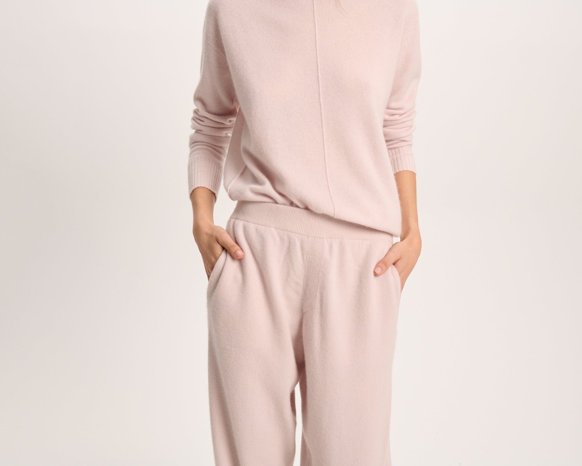Cashmere Banded Sweatpants - Faded Rose