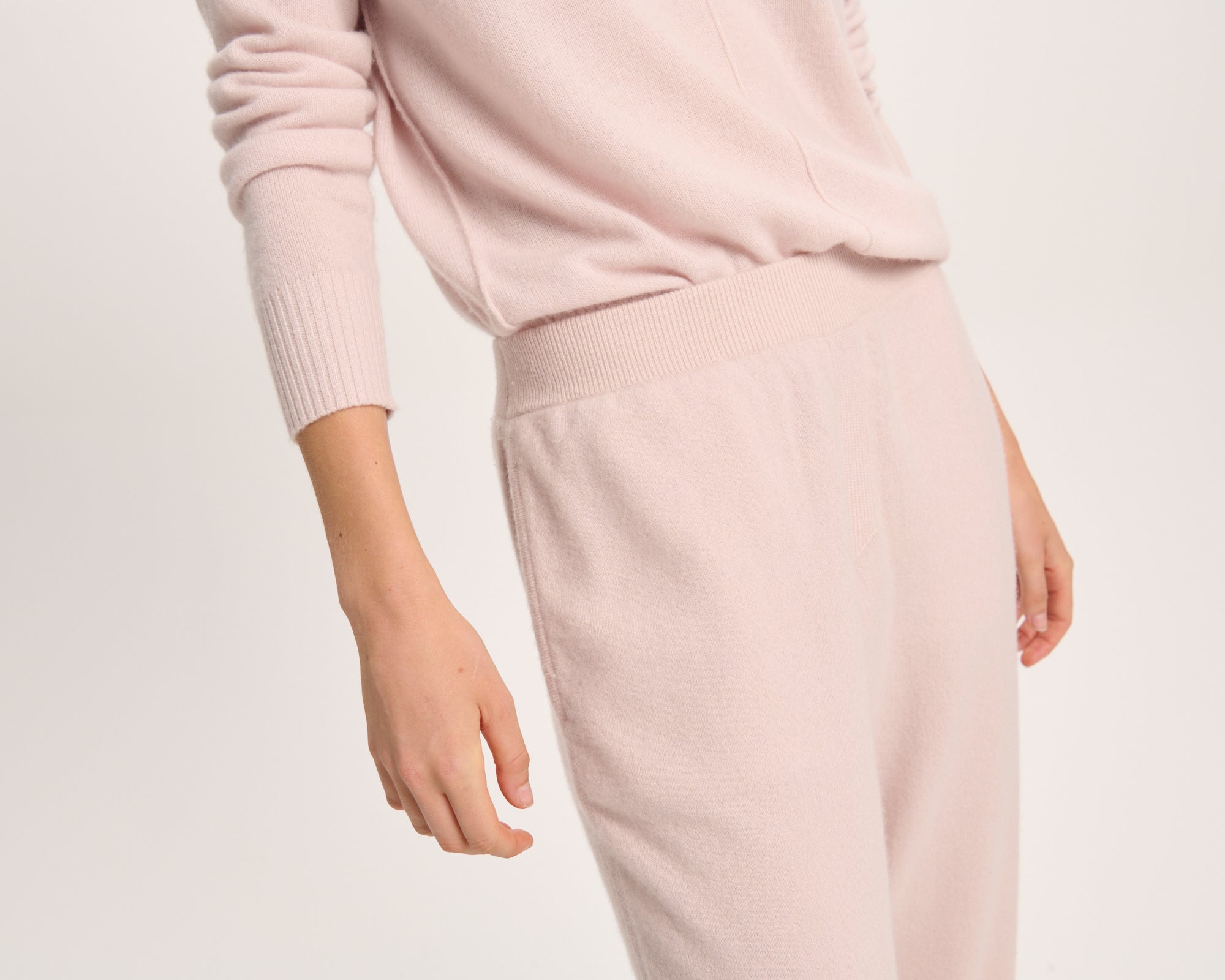 Cashmere Banded Sweatpants - Faded Rose