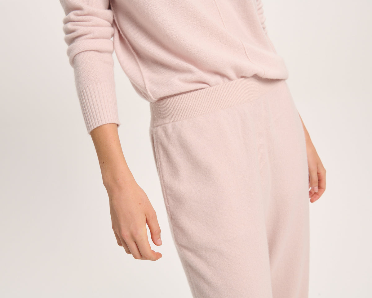 Cashmere Banded Sweatpants - Faded Rose