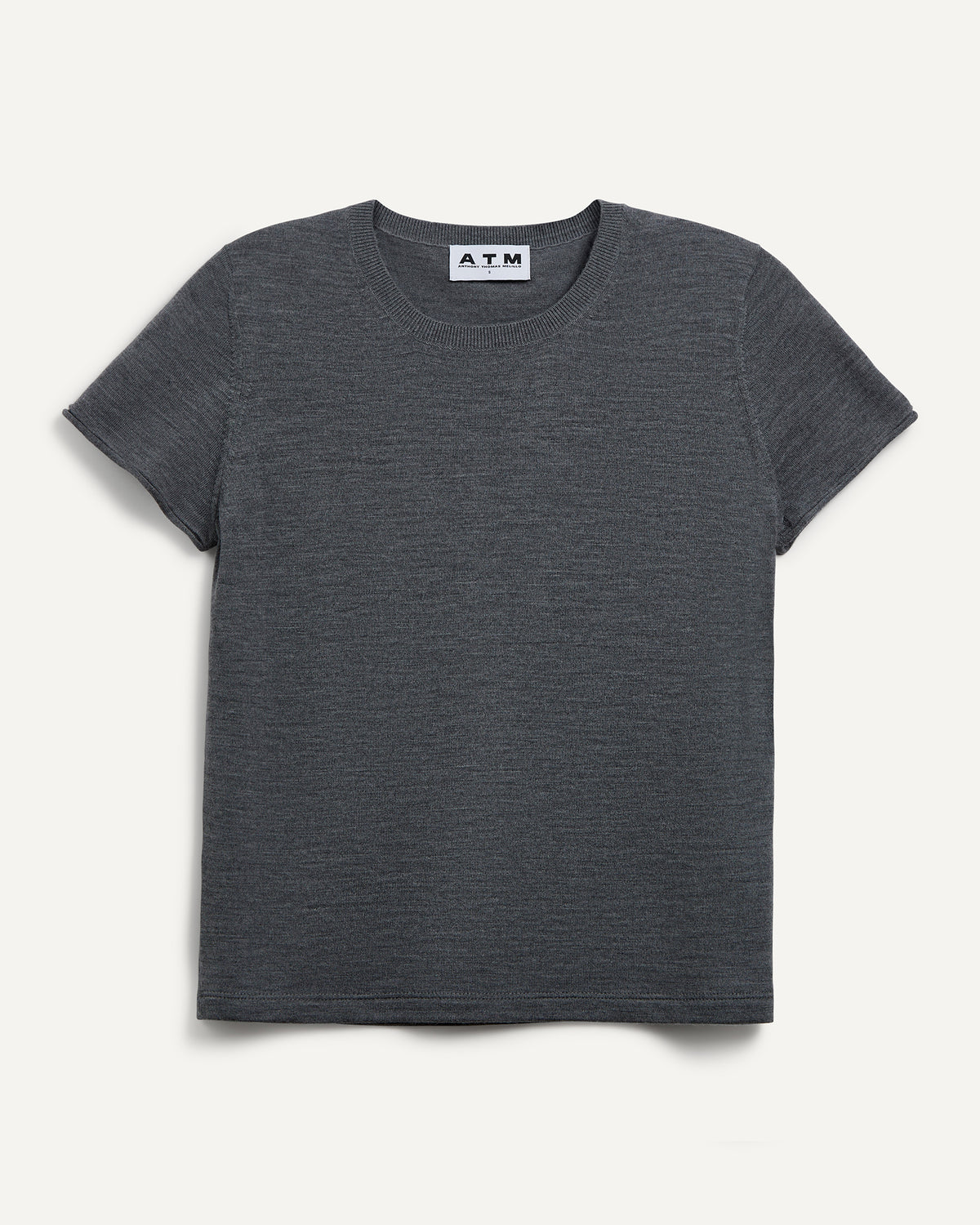 Extra Fine Merino Wool Crew Neck Tee - Medium Heather Grey