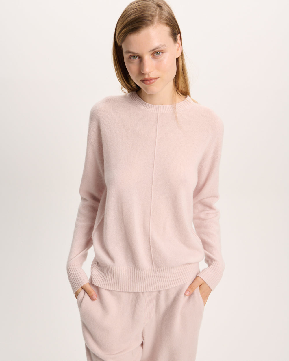 Cashmere Crew Neck Sweater - Faded Rose
