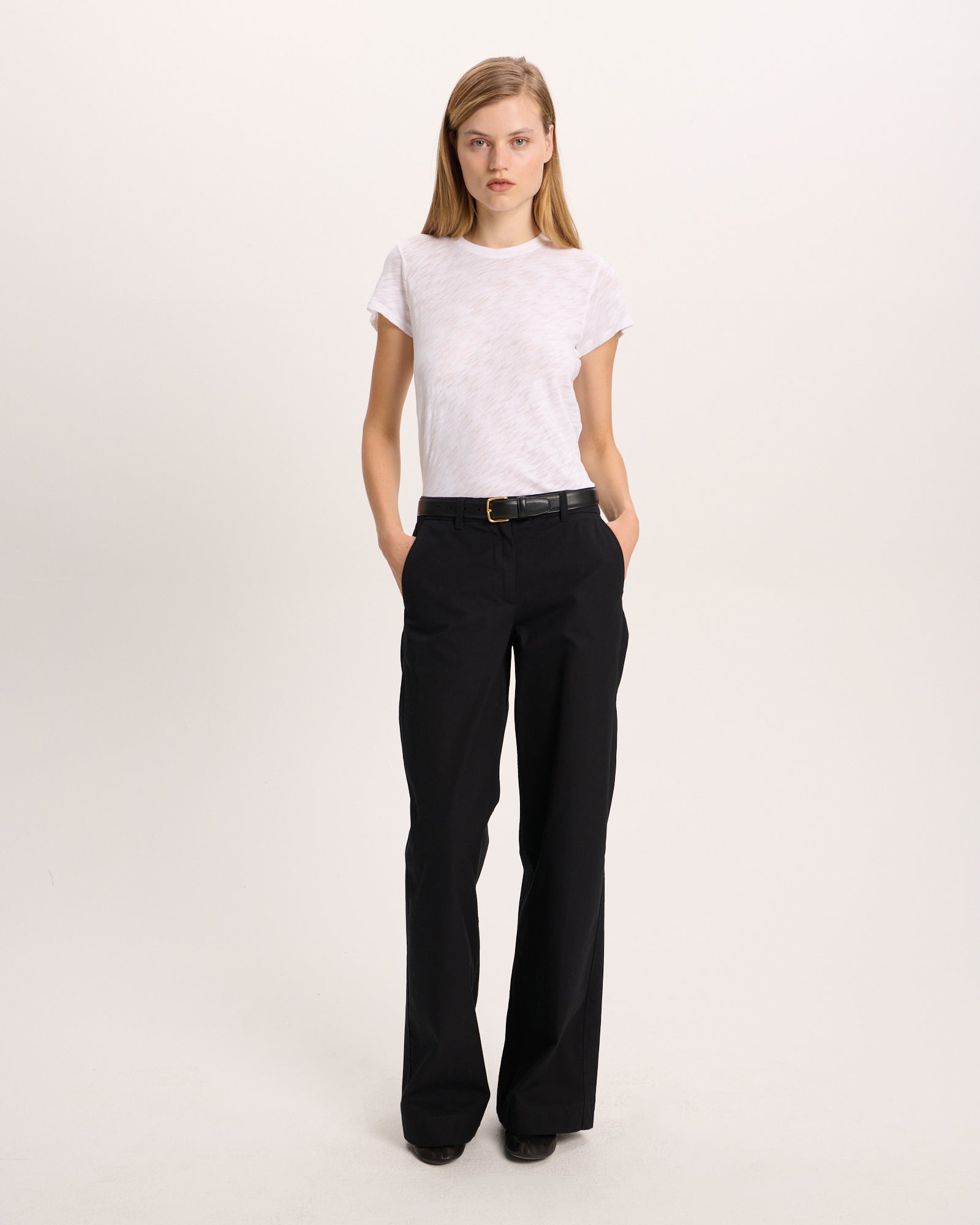 Cotton Twill Leigh Pant - Black