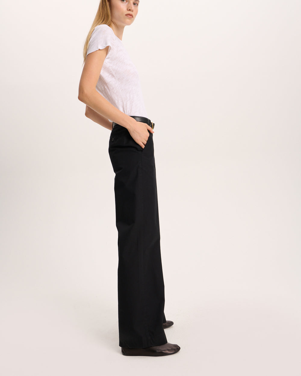Cotton Twill Leigh Pant - Black