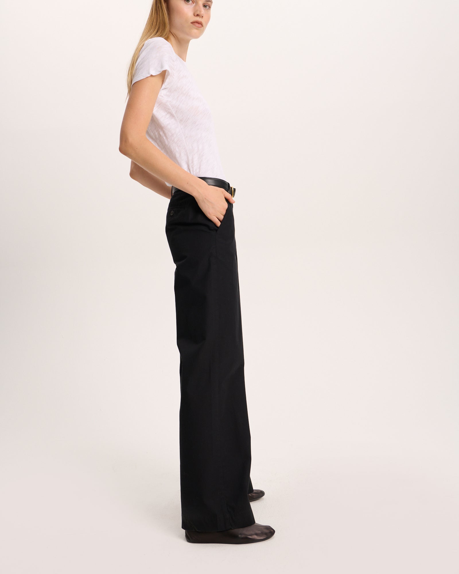 Cotton Twill Leigh Pant - Black