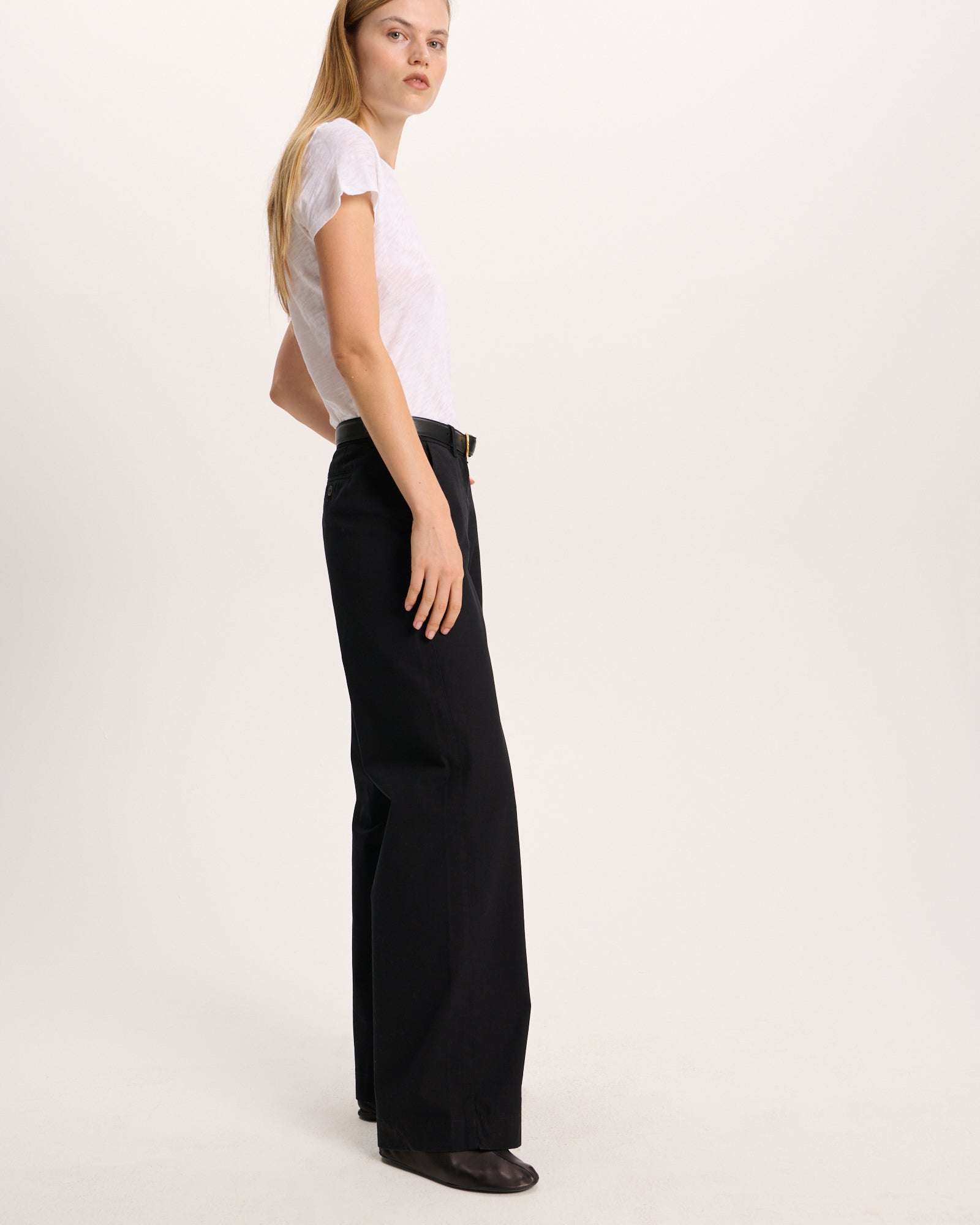 Cotton Twill Leigh Pant - Black