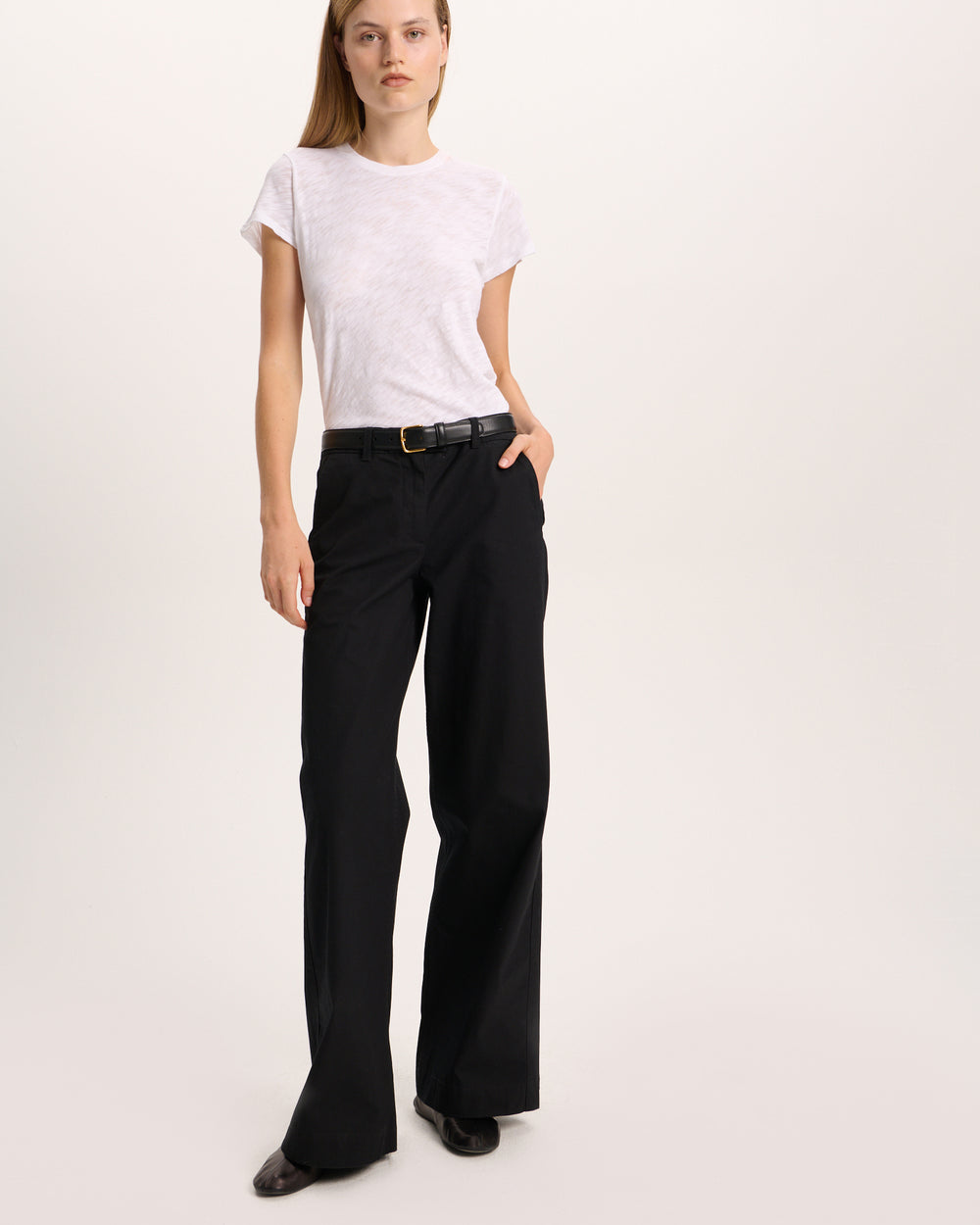 Cotton Twill Leigh Pant - Black