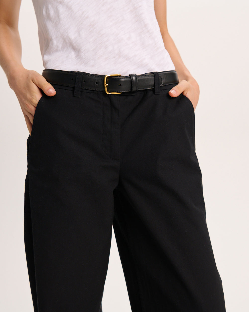 Cotton Twill Leigh Pant - Black