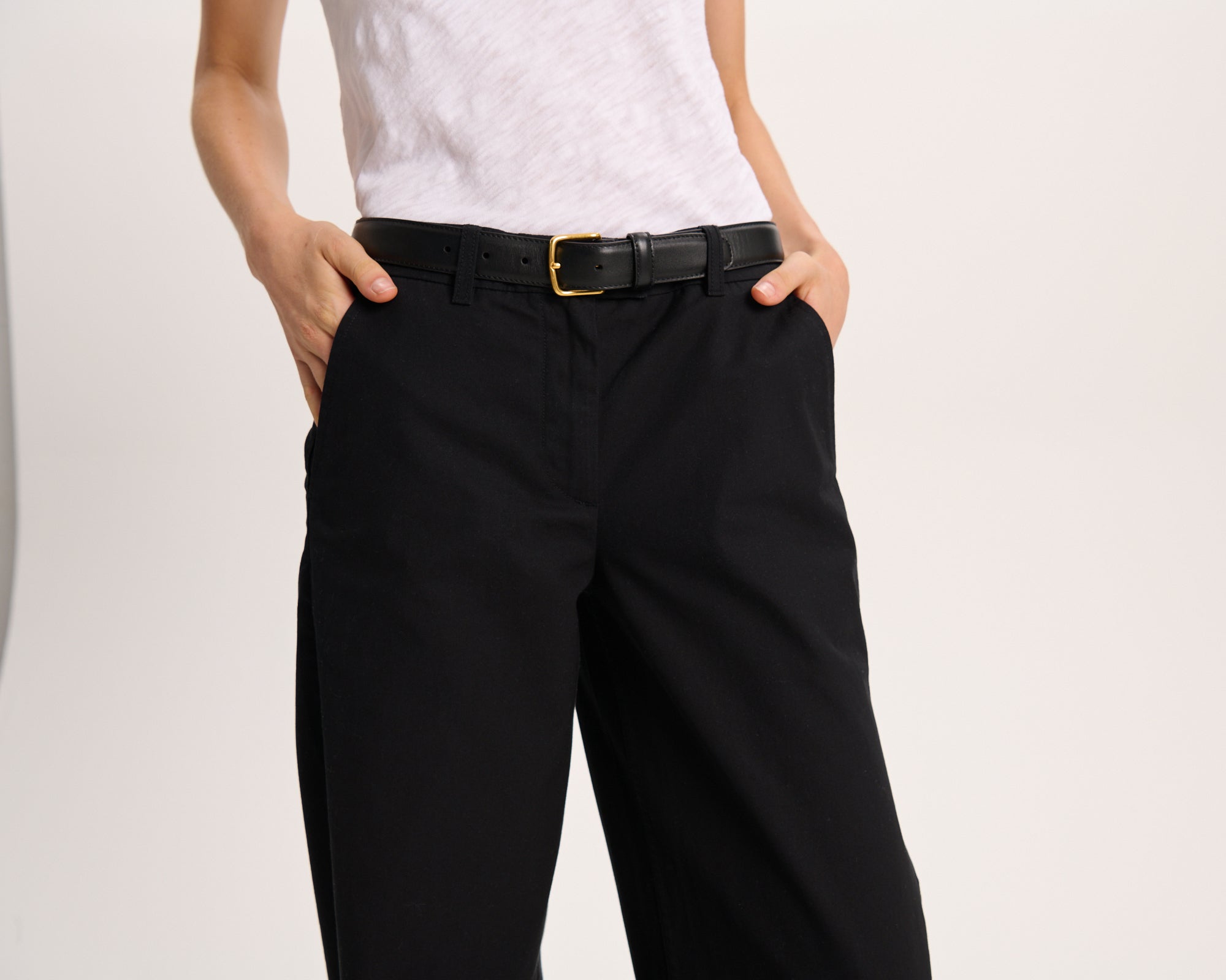 Cotton Twill Leigh Pant - Black