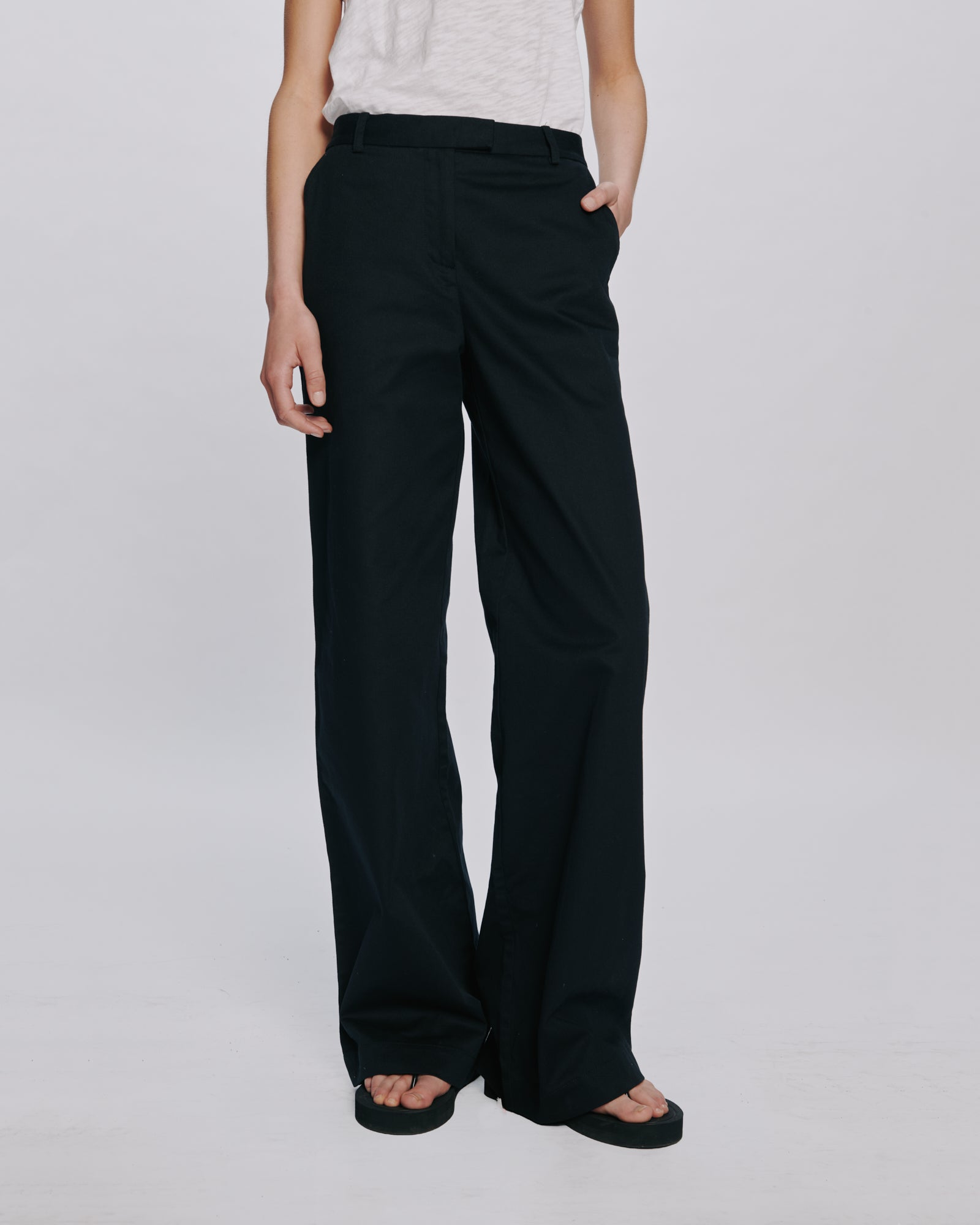 23ss 新品 Tamme CWU-1/P WIDE SLACKS BLACK Cotton Twill Leigh Pant - Black – ATM Anthony Thomas Melillo