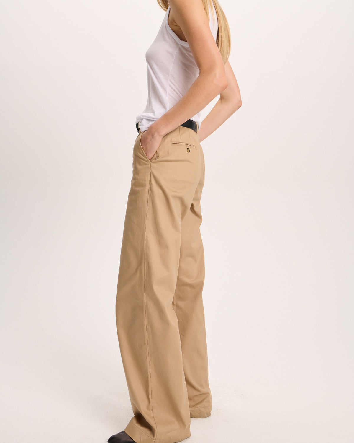 Cotton Twill Leigh Pant - Khaki