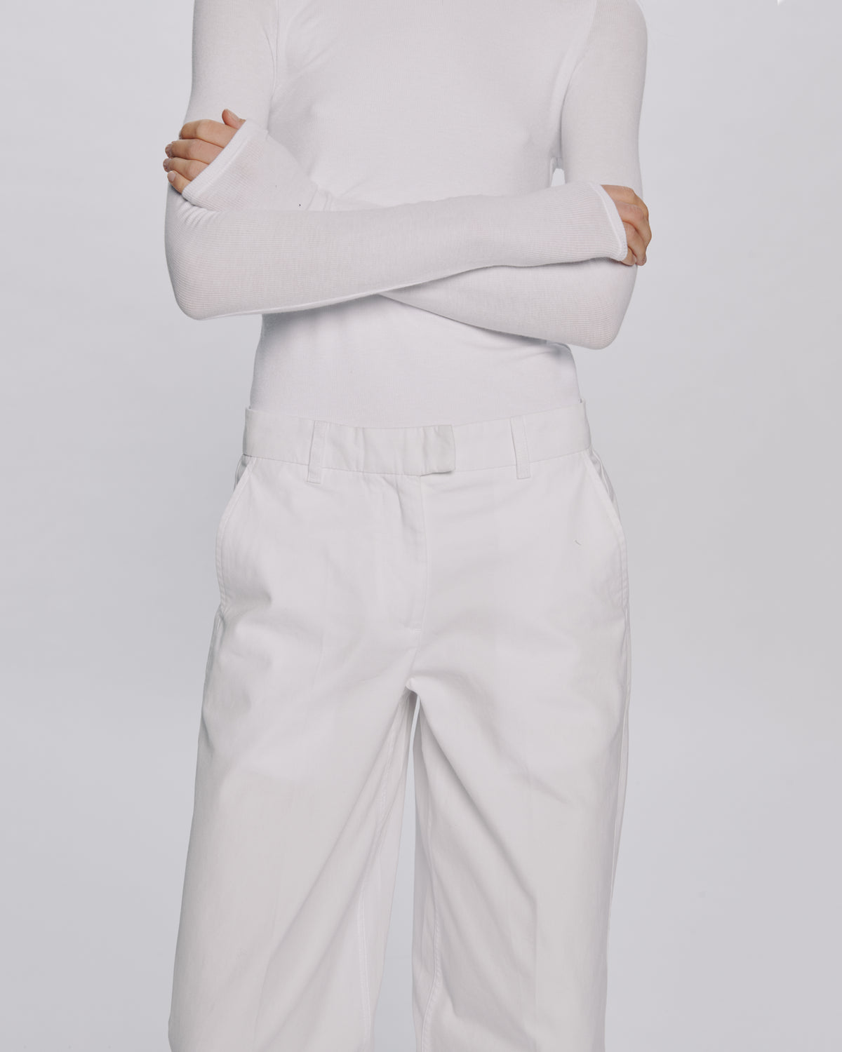 Cotton Twill Leigh Pant - White