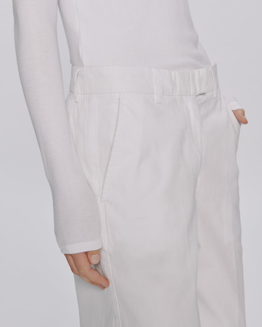Cotton Twill Leigh Pant - White