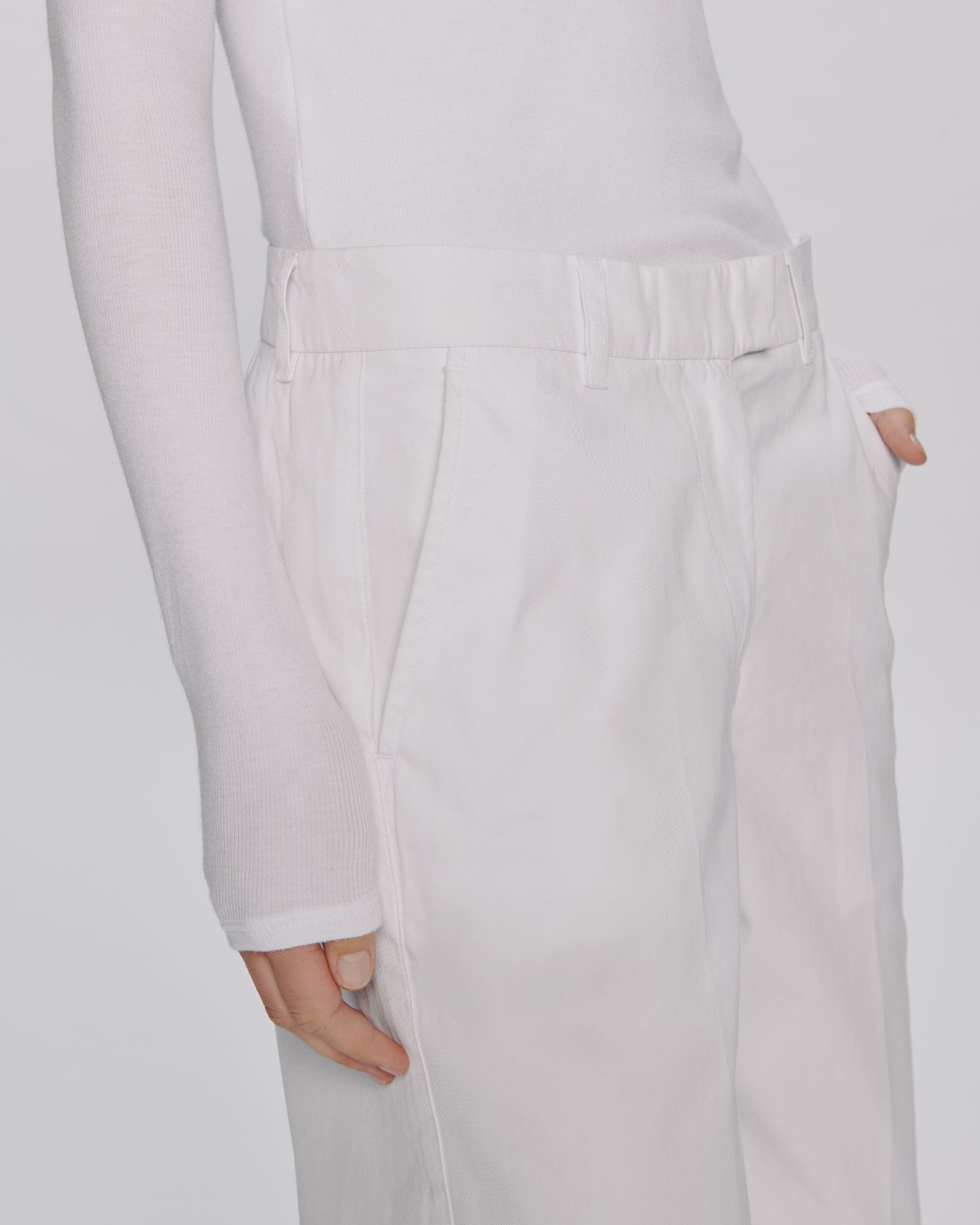 Cotton Twill Leigh Pant - White