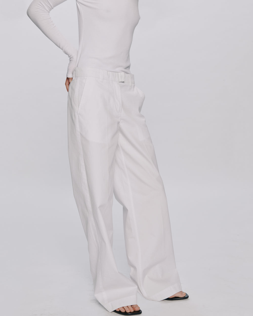 Cotton Twill Leigh Pant - White