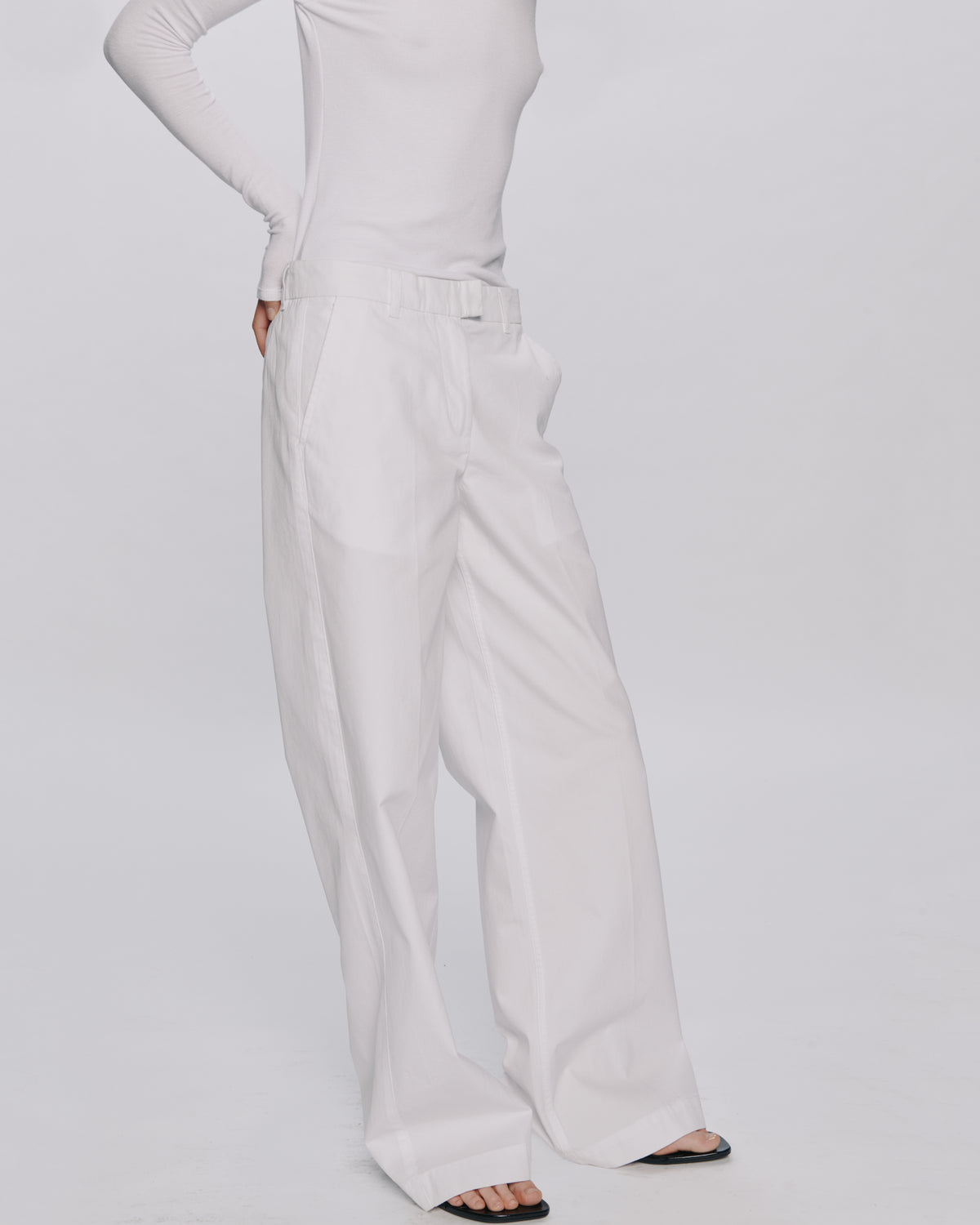 Cotton Twill Leigh Pant - White