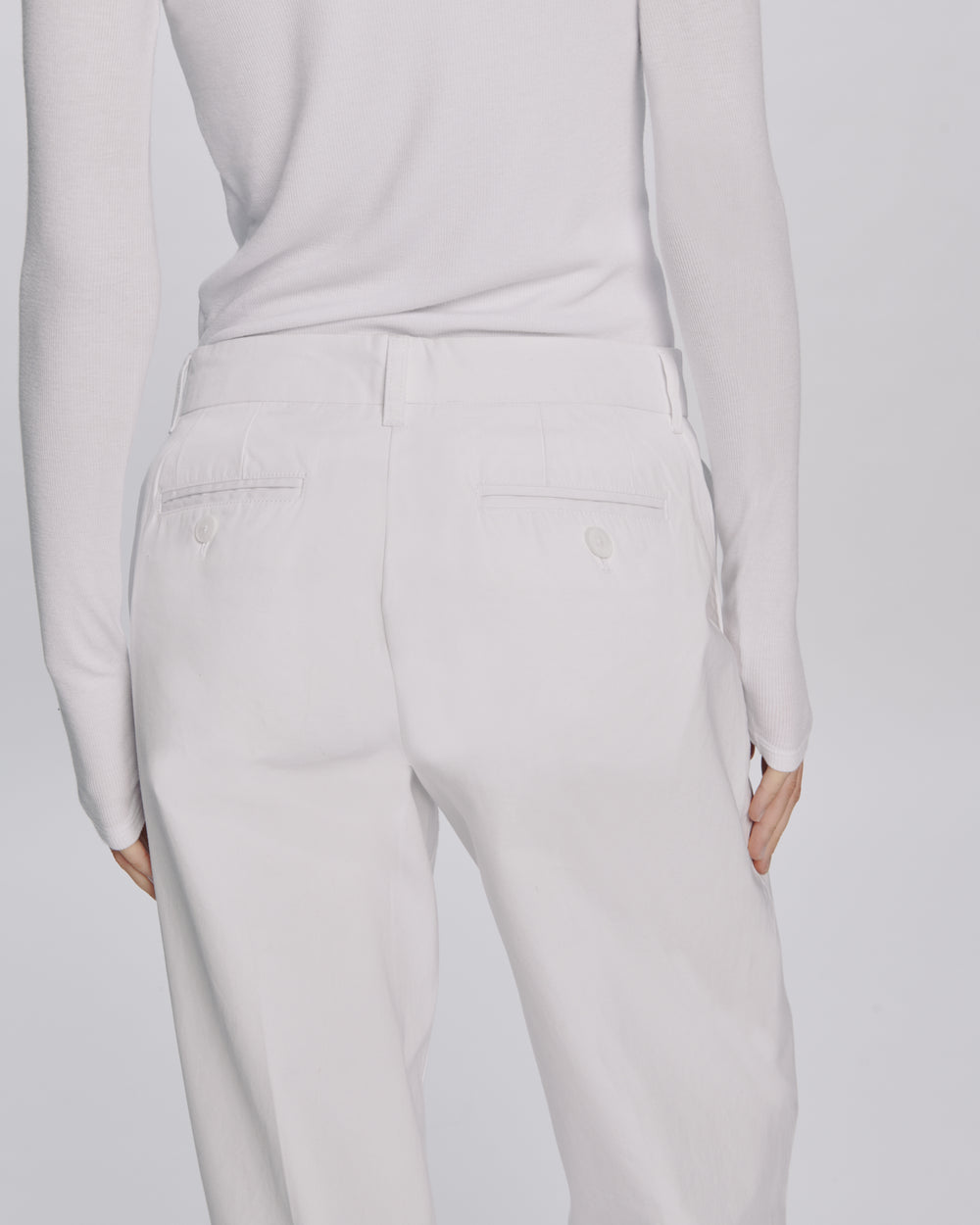 Cotton Twill Leigh Pant - White