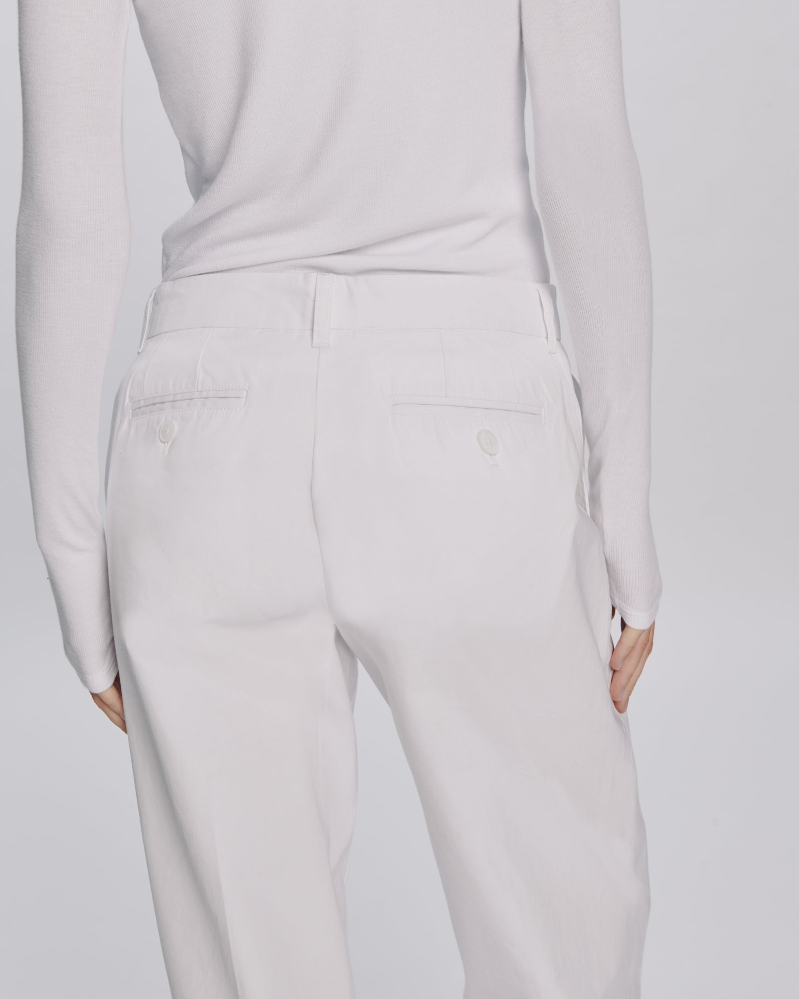 Cotton Twill Leigh Pant - White