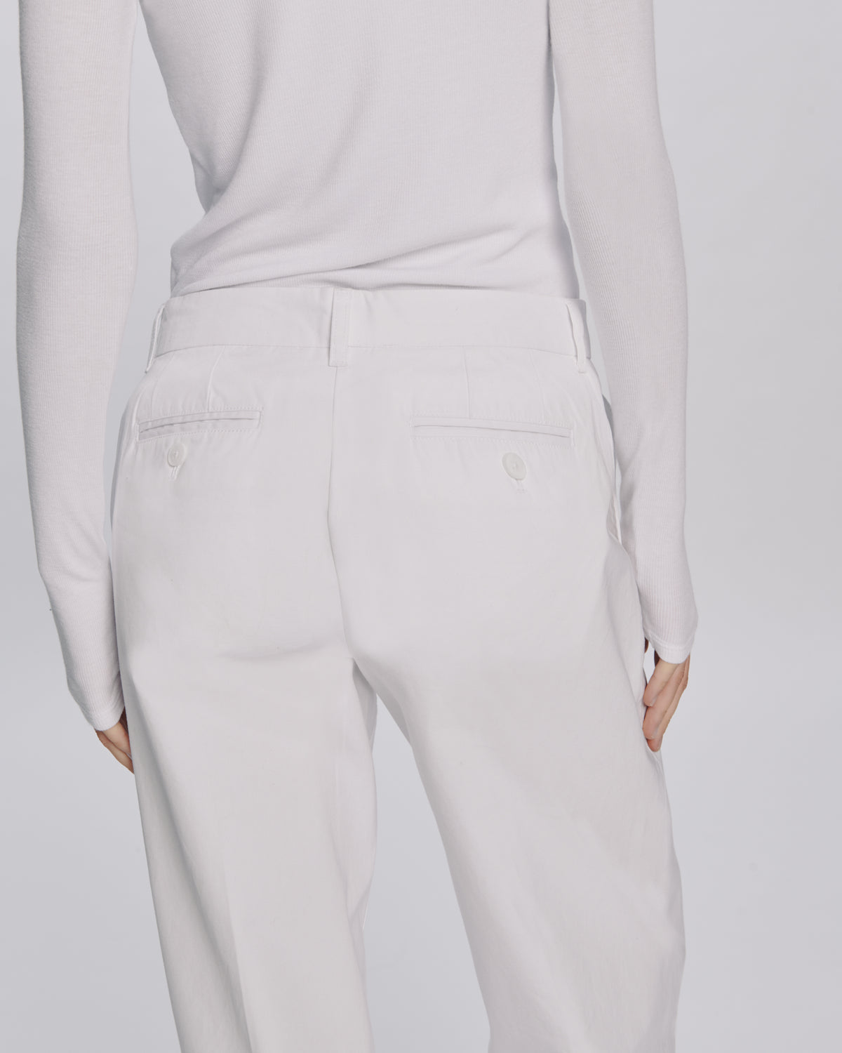 Cotton Twill Leigh Pant - White