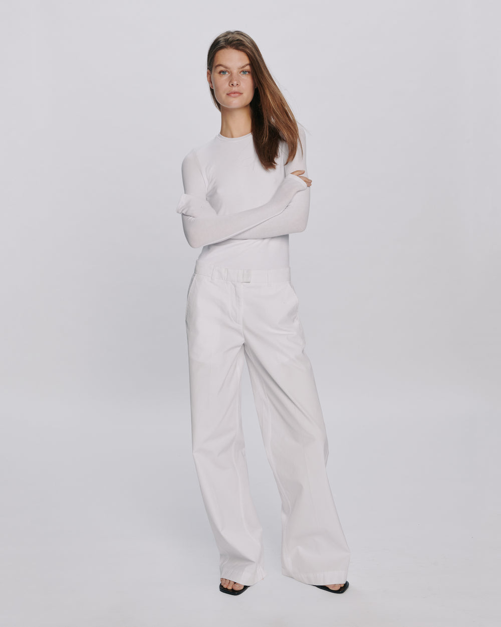 Cotton Twill Leigh Pant - White