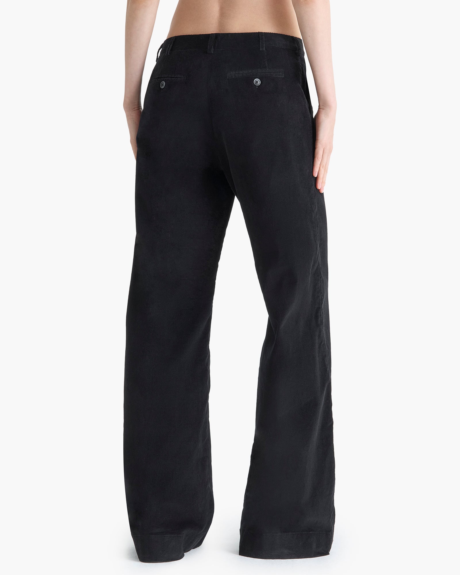 Corduroy Wide Leg Pant - Black