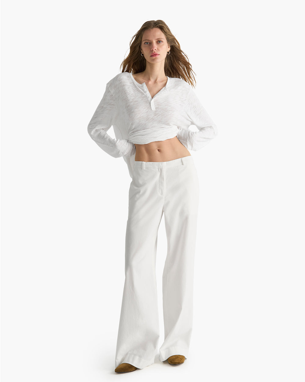 Corduroy Wide Leg Pant - Chalk