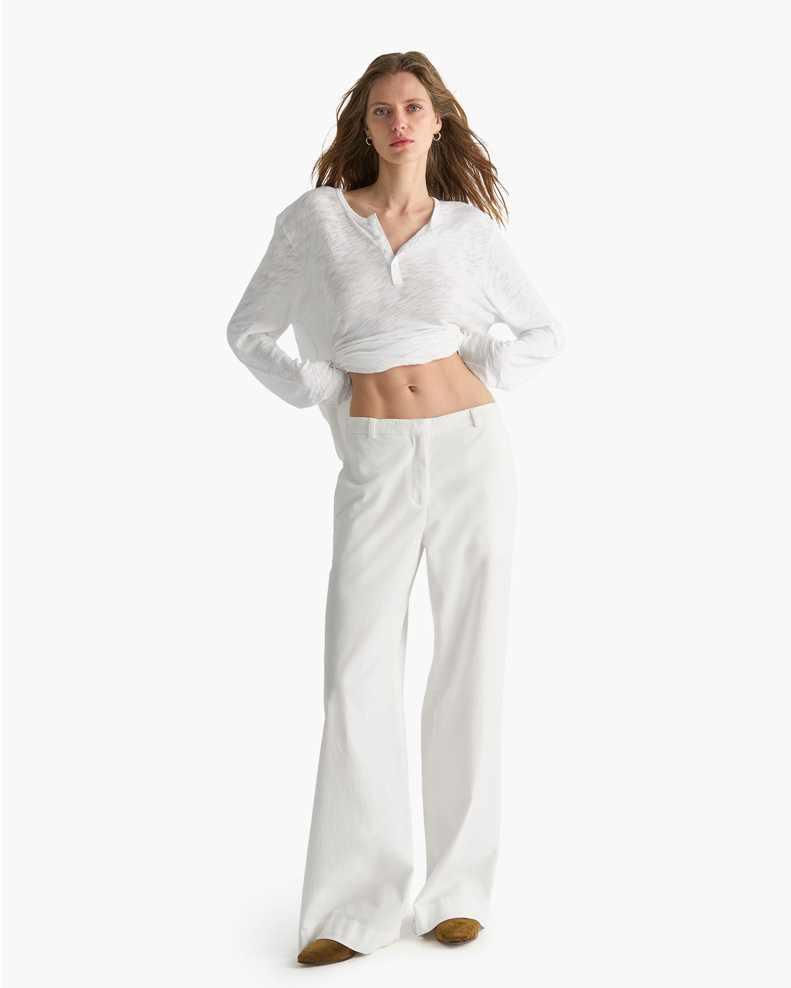 Corduroy Wide Leg Pant - Chalk