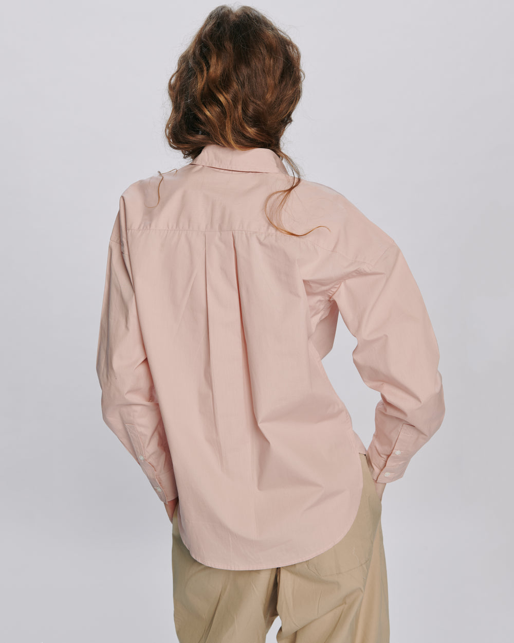 Cotton Poplin Boyfriend Shirt - Faded Rose