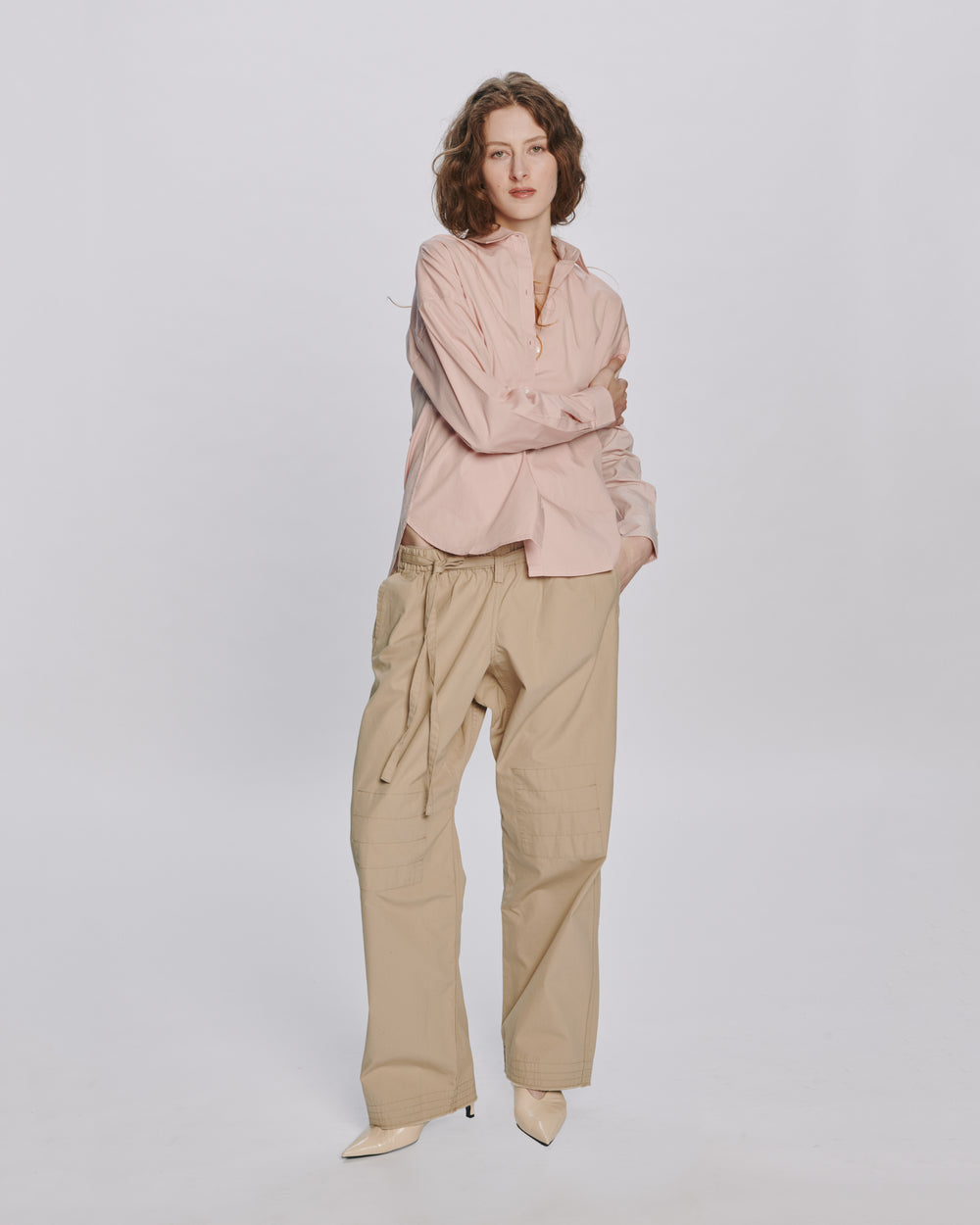 Cotton Poplin Boyfriend Shirt - Faded Rose