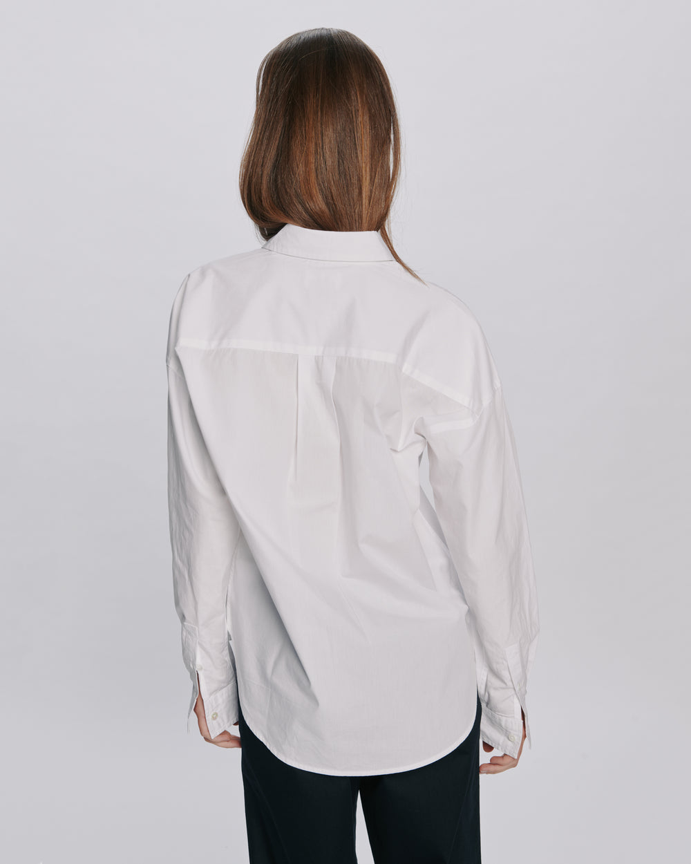 Cotton Poplin Boyfriend Shirt - White