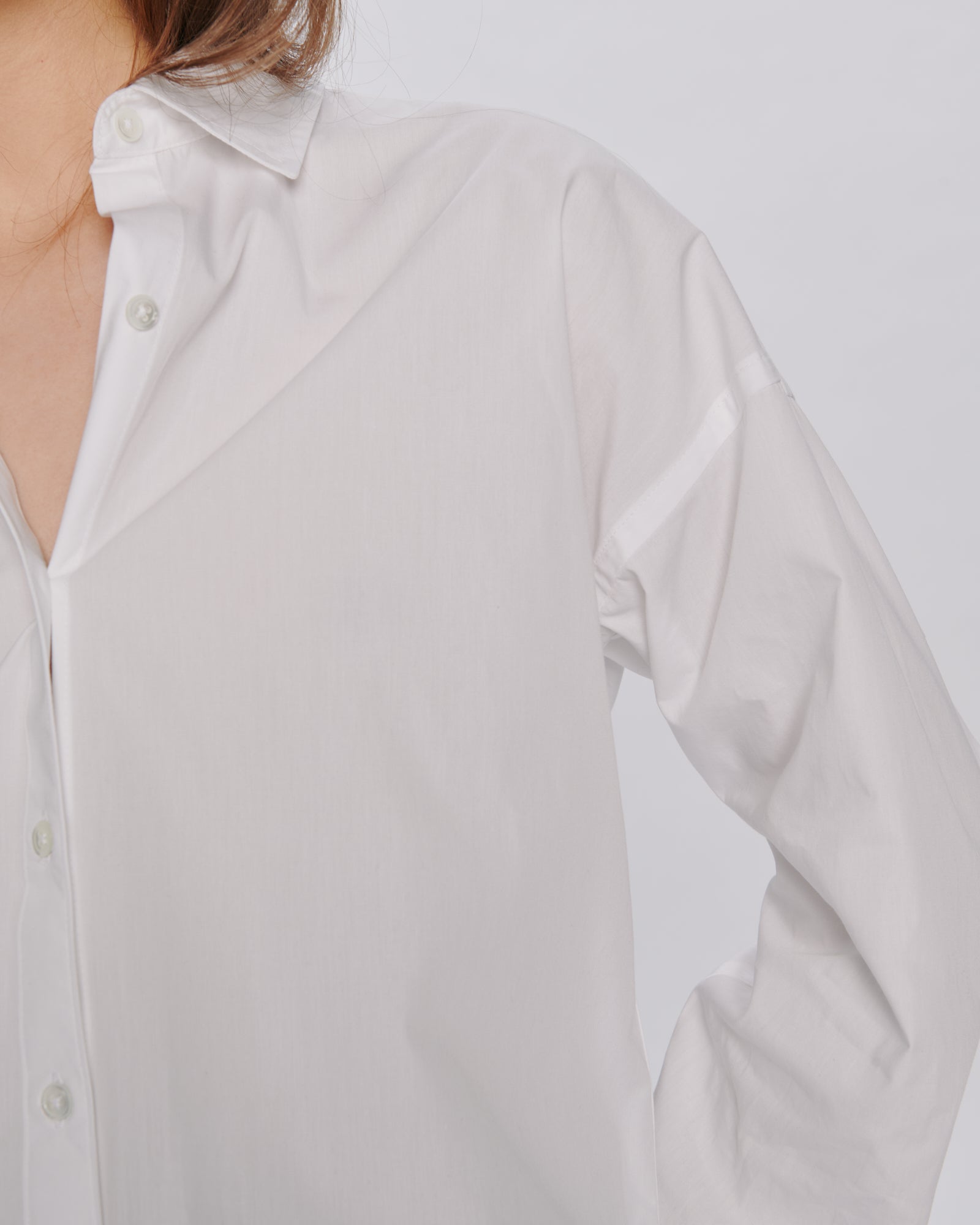 Cotton Poplin Boyfriend Shirt - White