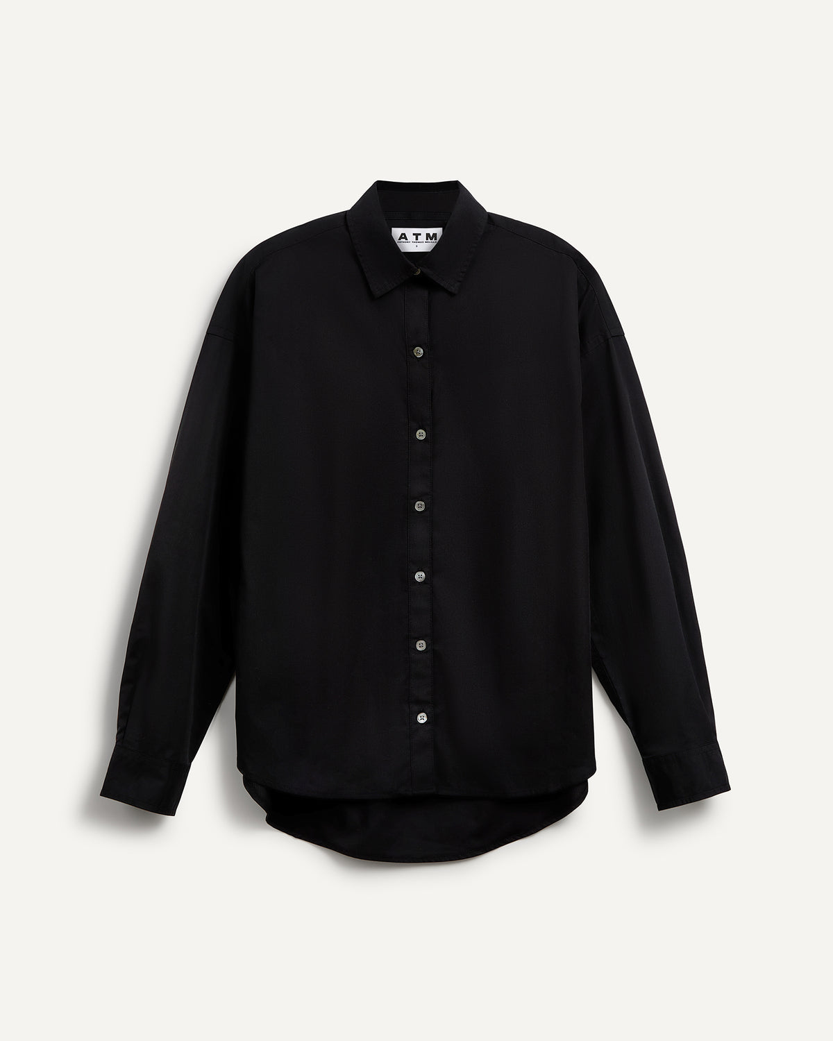 Cotton Poplin Boyfriend Shirt - Black
