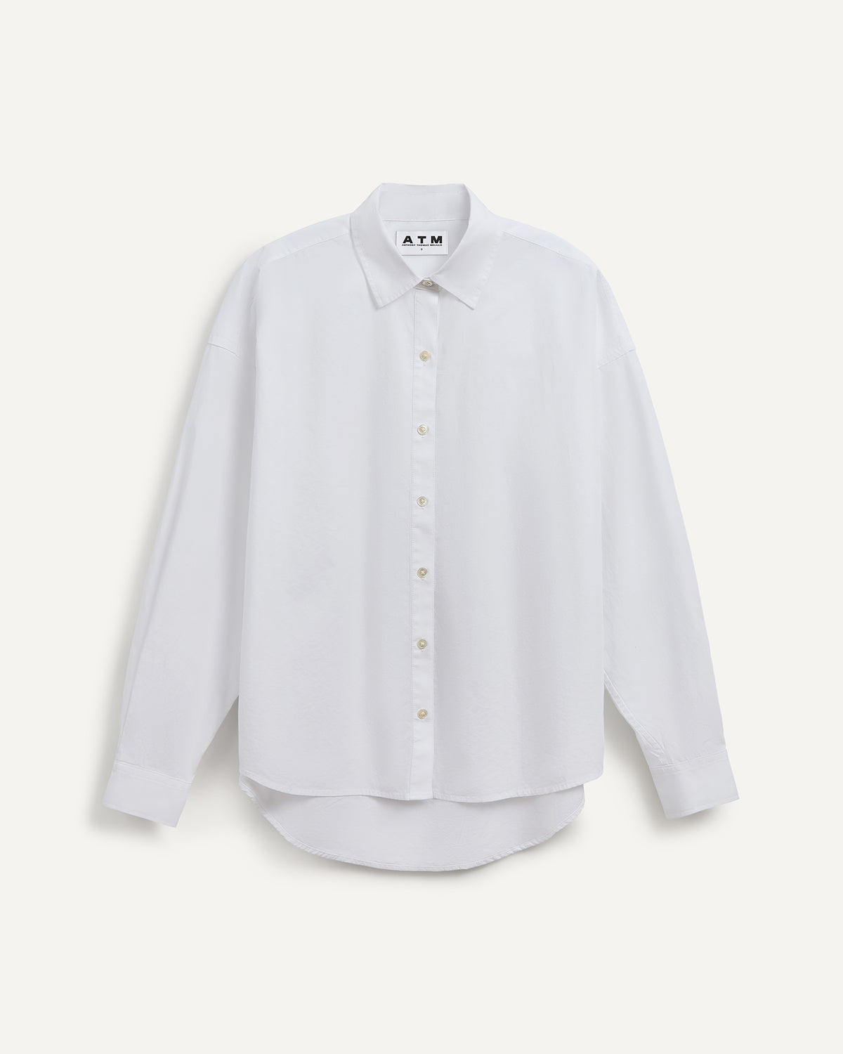 Cotton Poplin Boyfriend Shirt - White