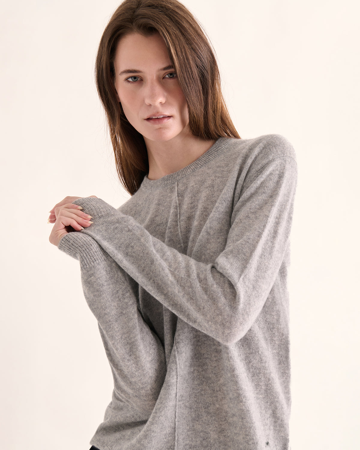 Cashmere Crew Neck Sweater - Grey Mist