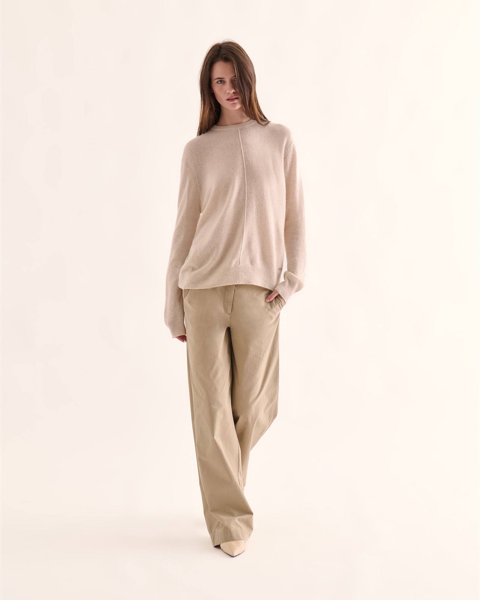 Cashmere Crew Neck Sweater - Oat
