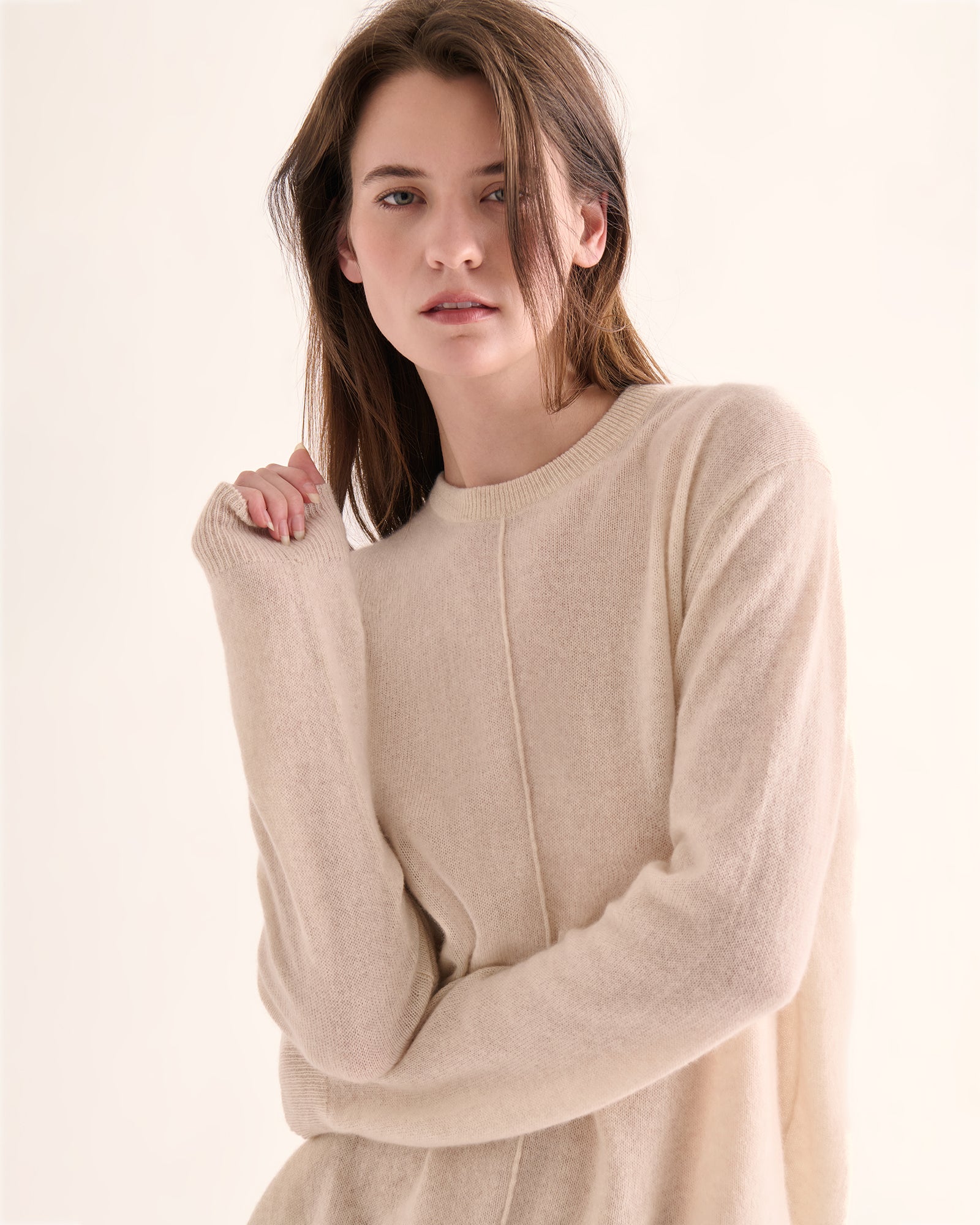 Cashmere Crew Neck Sweater - Oat