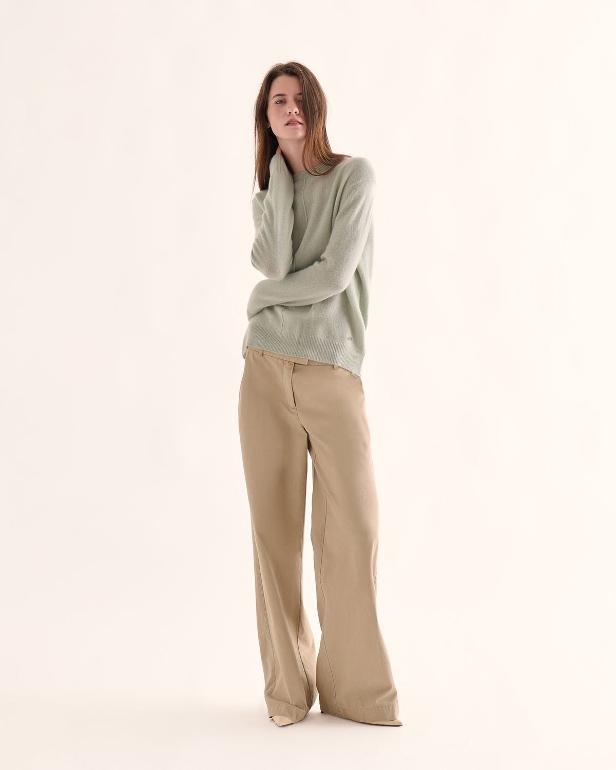 Cashmere Crew Neck Sweater - Soft Sage