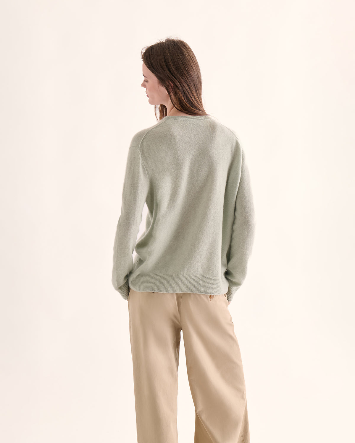 Cashmere Crew Neck Sweater - Soft Sage
