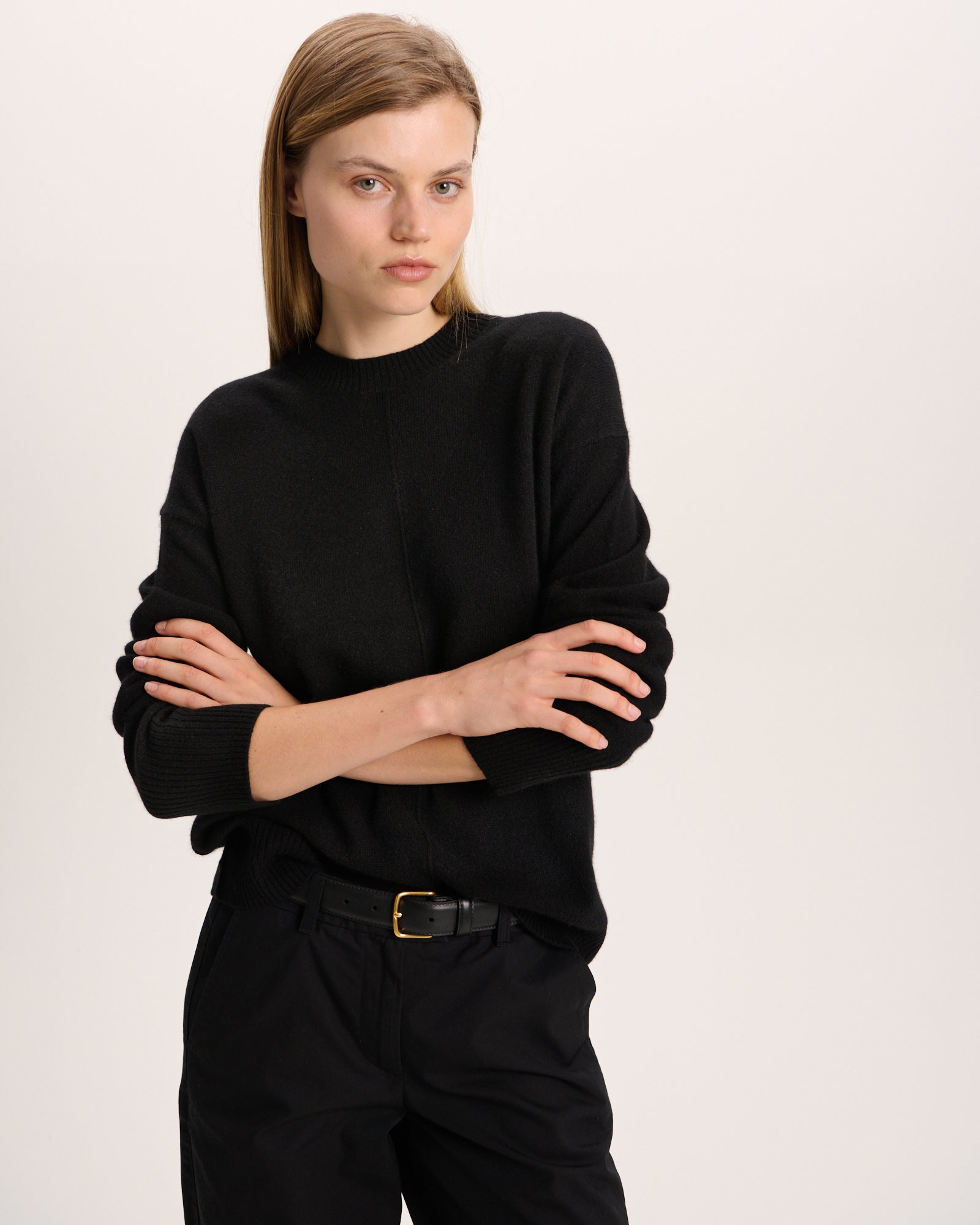 Cashmere Crew Neck Sweater - Black