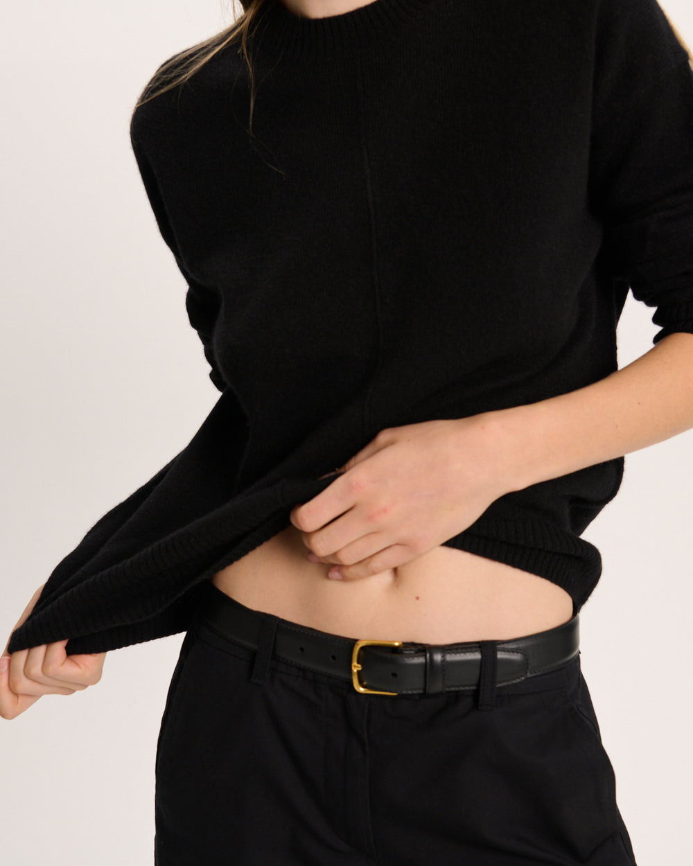 Cashmere Crew Neck Sweater - Black