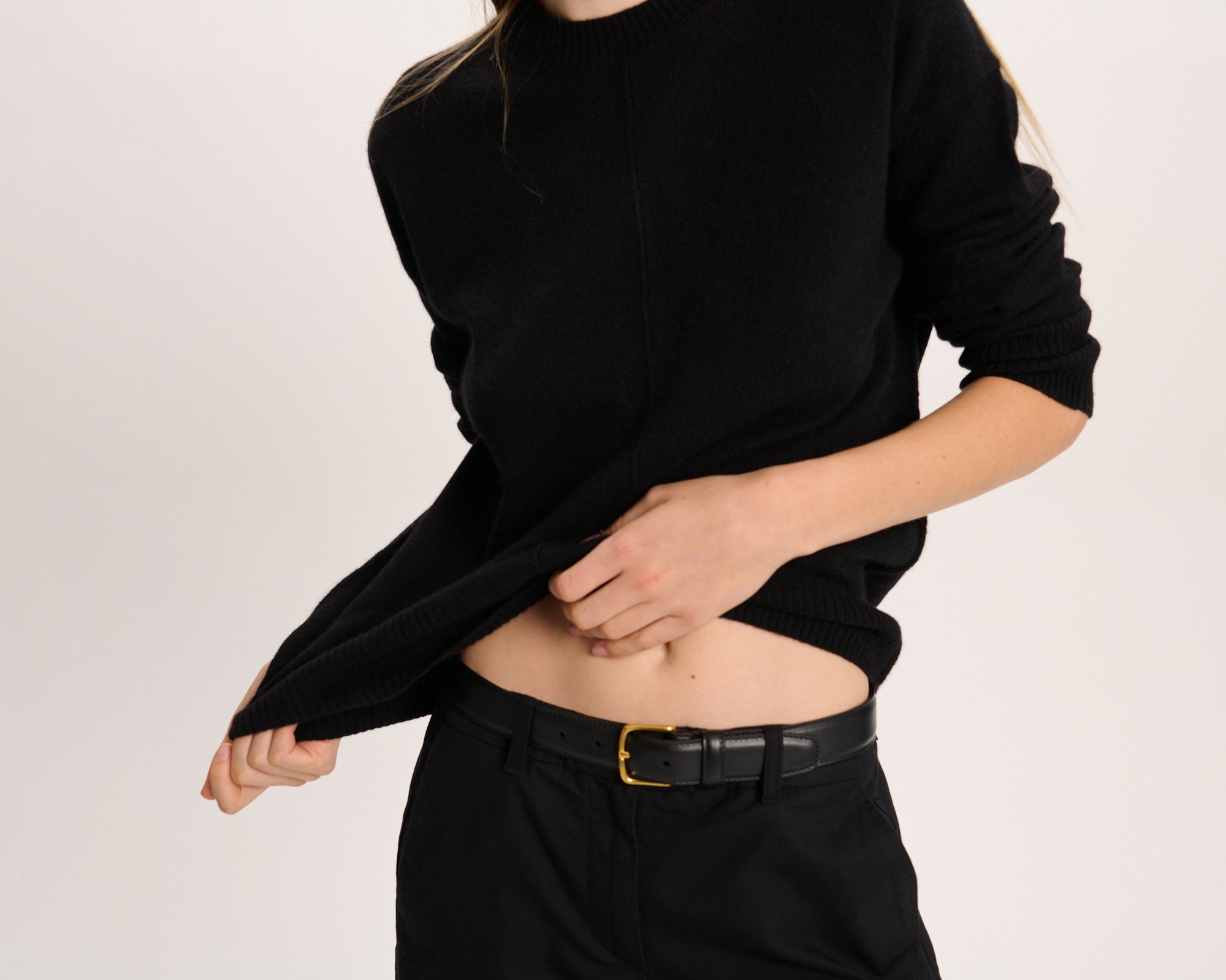 Cashmere Crew Neck Sweater - Black