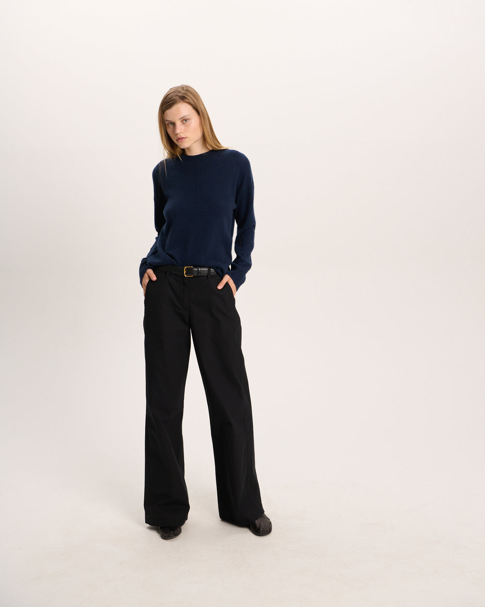 Cashmere Crew Neck Sweater - Midnight